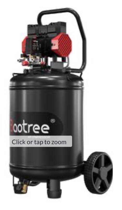 Baotree 14 Gallon Ultra Quiet Air Compressor With Two Quick Couplers, 2HP 8.75 CFM, Max 115 PSI Pressure Oil-Free Air Compressor Tank, 7