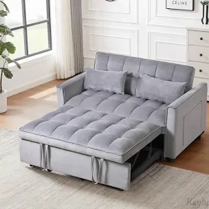 Anmutig sofa, futon with pullout sleeper gray
