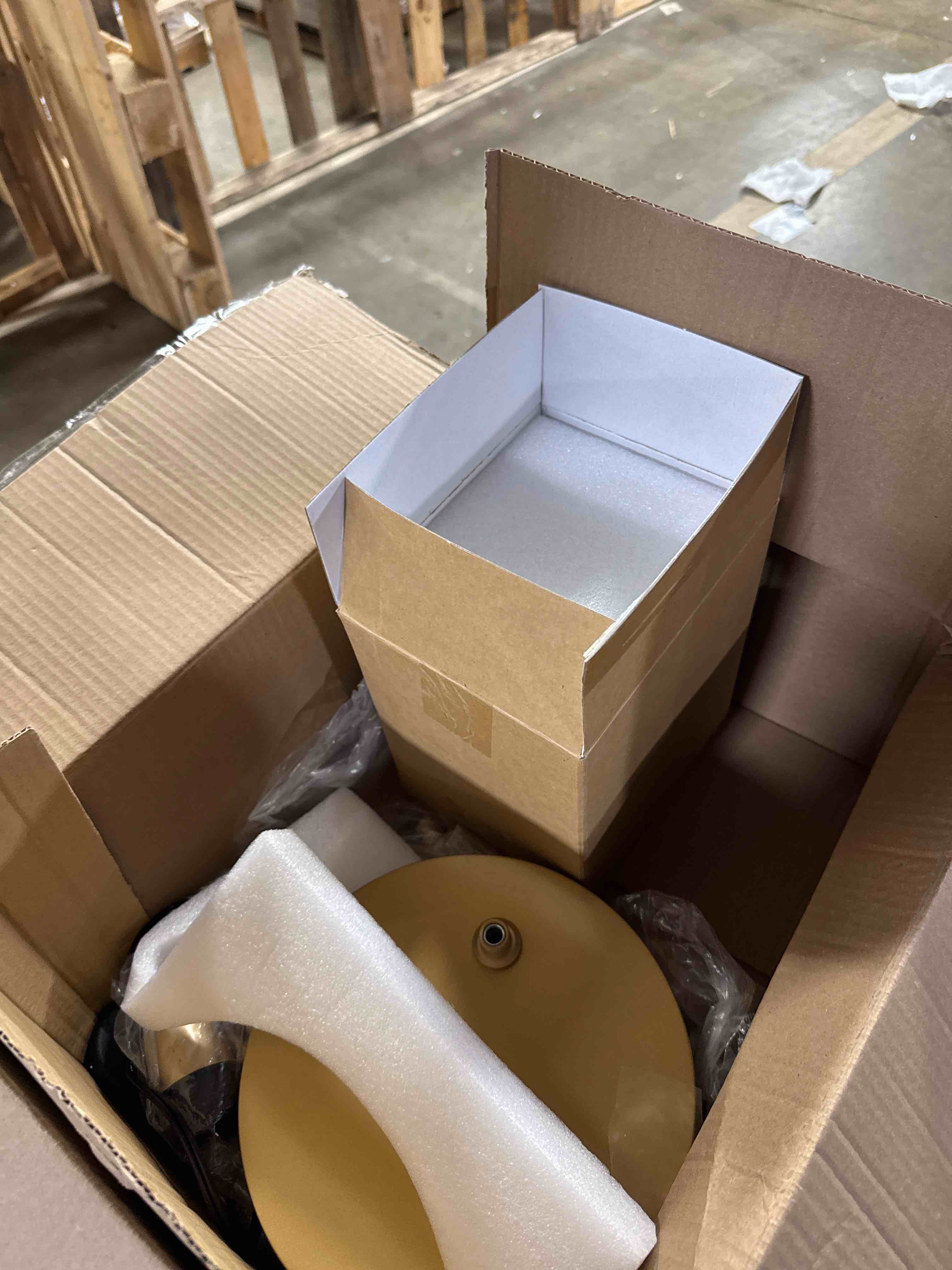 Condition photo showing Good Condition for Floor Lamps for Living Room - Standing Lamp with Seeded Glass Shade, Modern Gold Floor Lamp with LED Bulbs, Bright Industrial Floor Lamp for Bedroom, Tall Lamp for Office - Gold