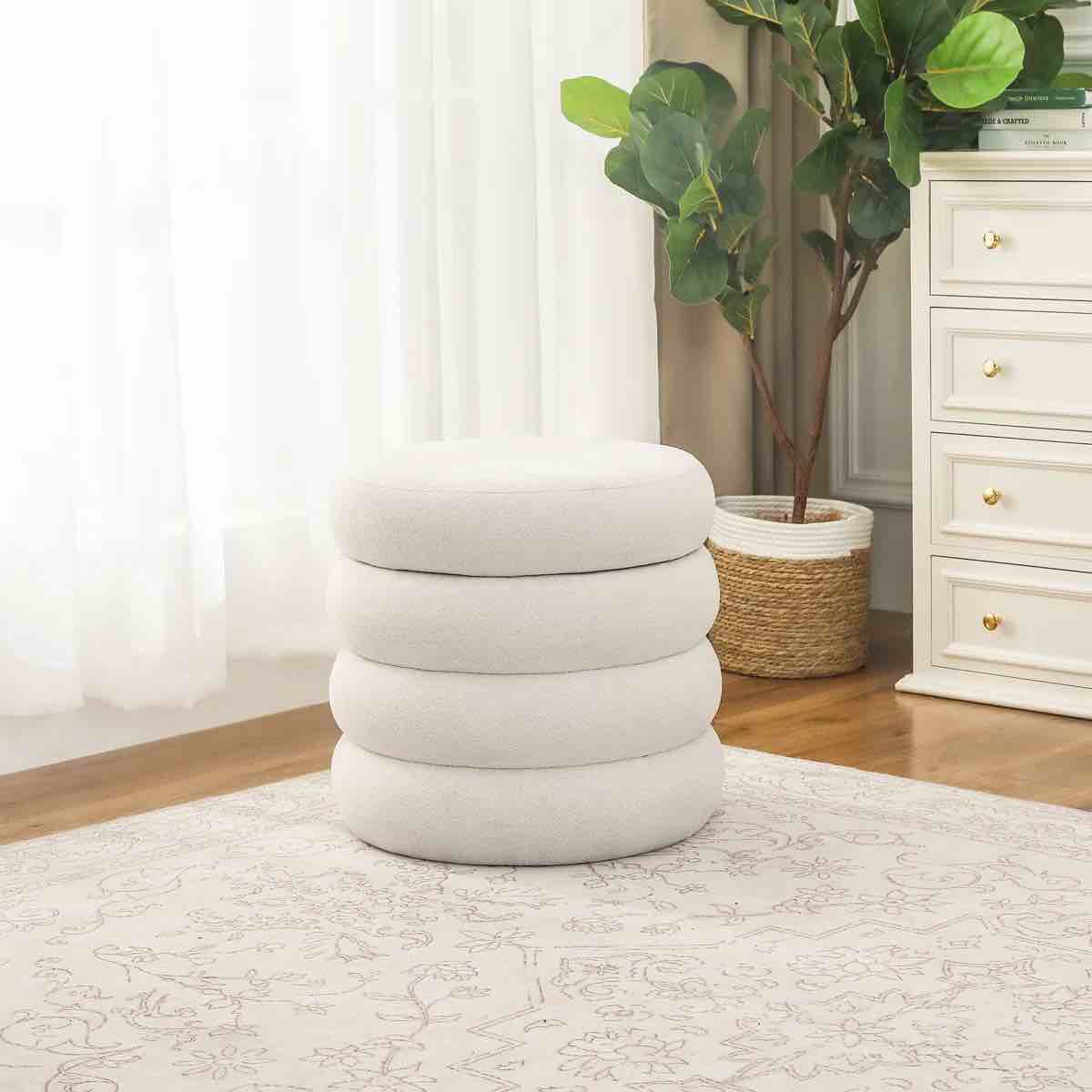 18-Inch Height Round Storage Ottoman By Wrought Studio™