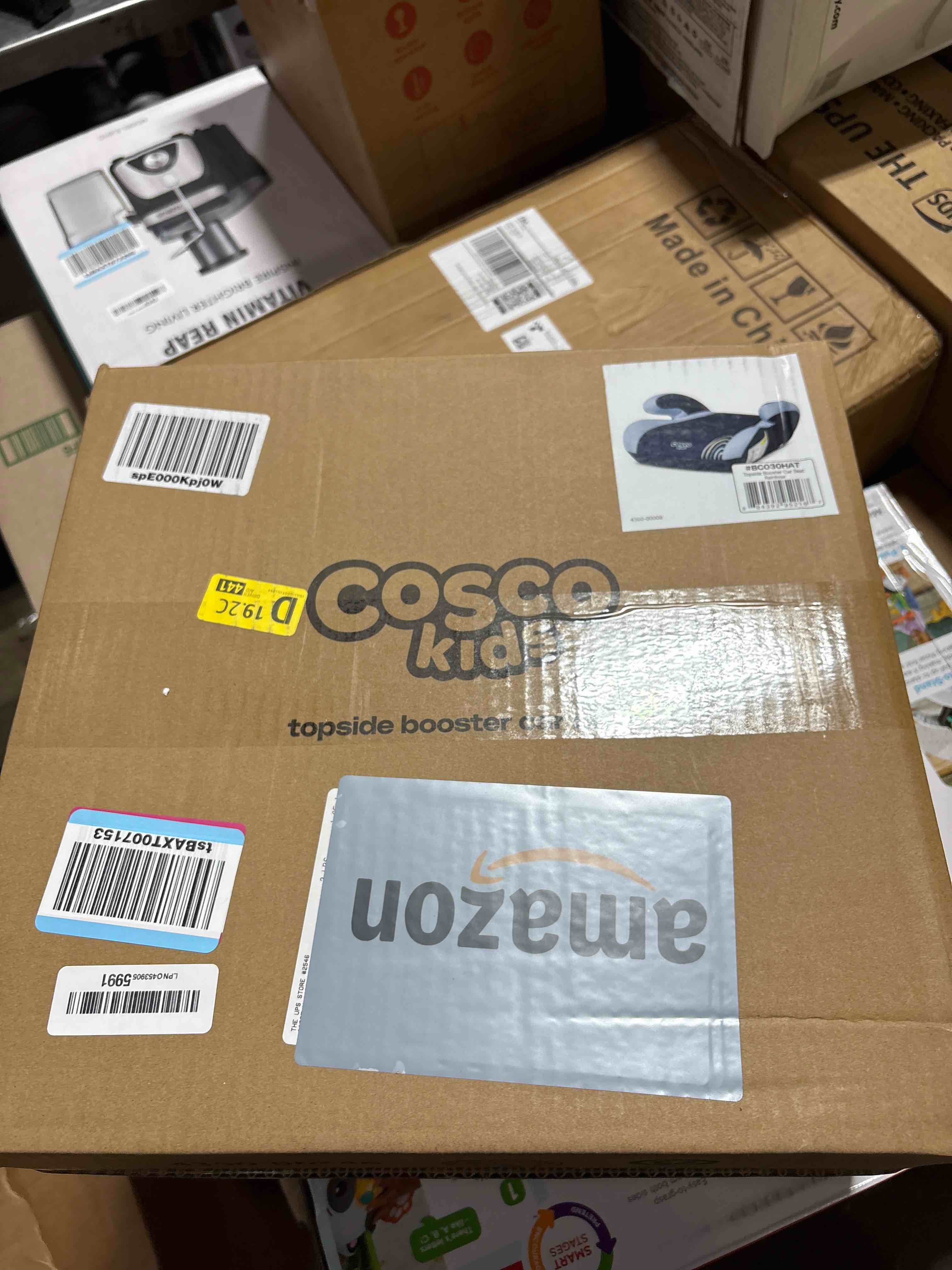 Condition photo showing New/Like New for Cosco Topside Backless Booster Car Seat, Lightweight 40-100 lbs, Rainbow