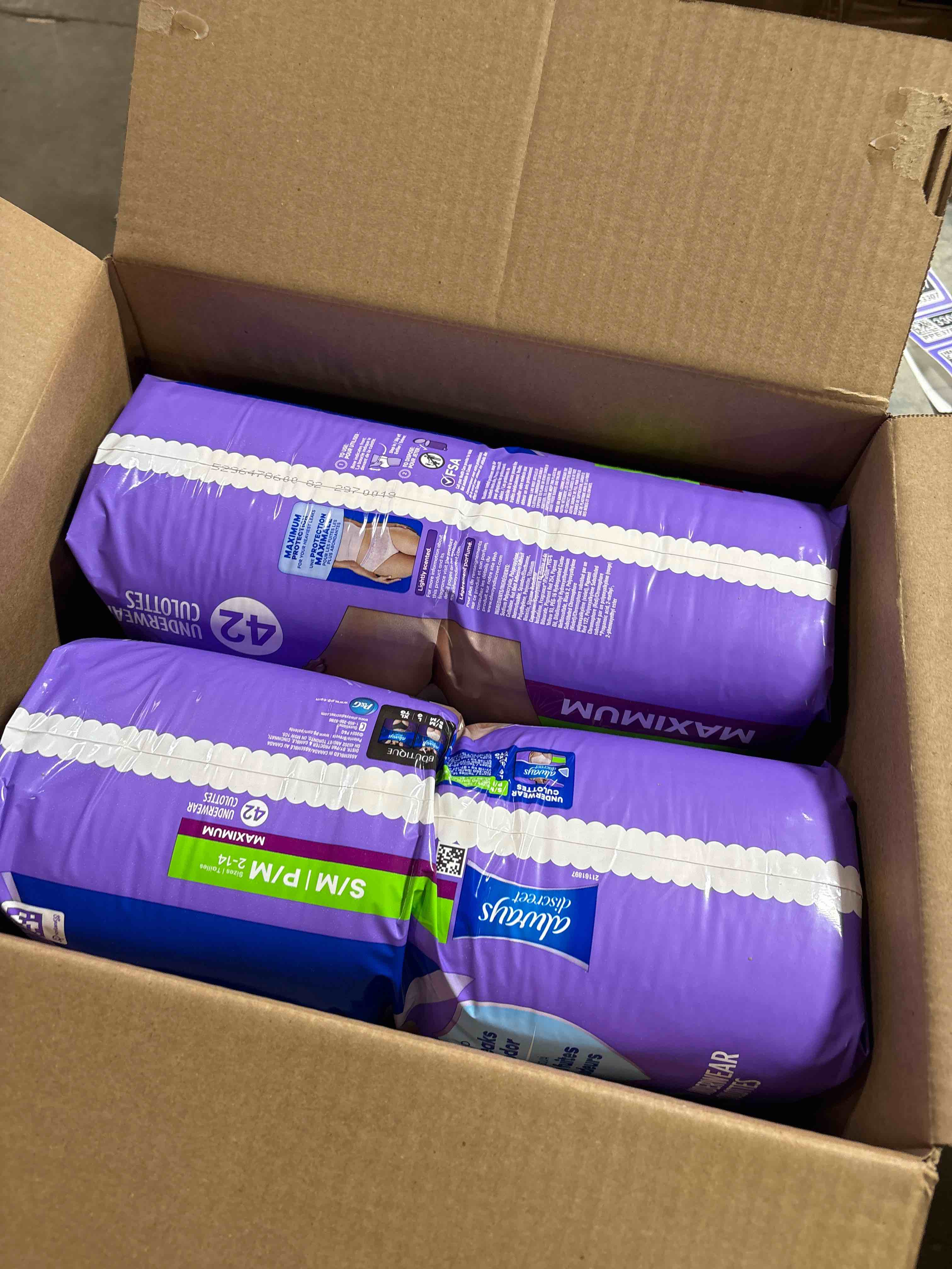 Condition photo showing New/Like New for Always Discreet Adult Incontinence Underwear for Women and Postpartum Underwear, Small/Medium, Up to 100% Bladder Leak Protection, 84 Count (2 Packs of 42) Small/Medium 84