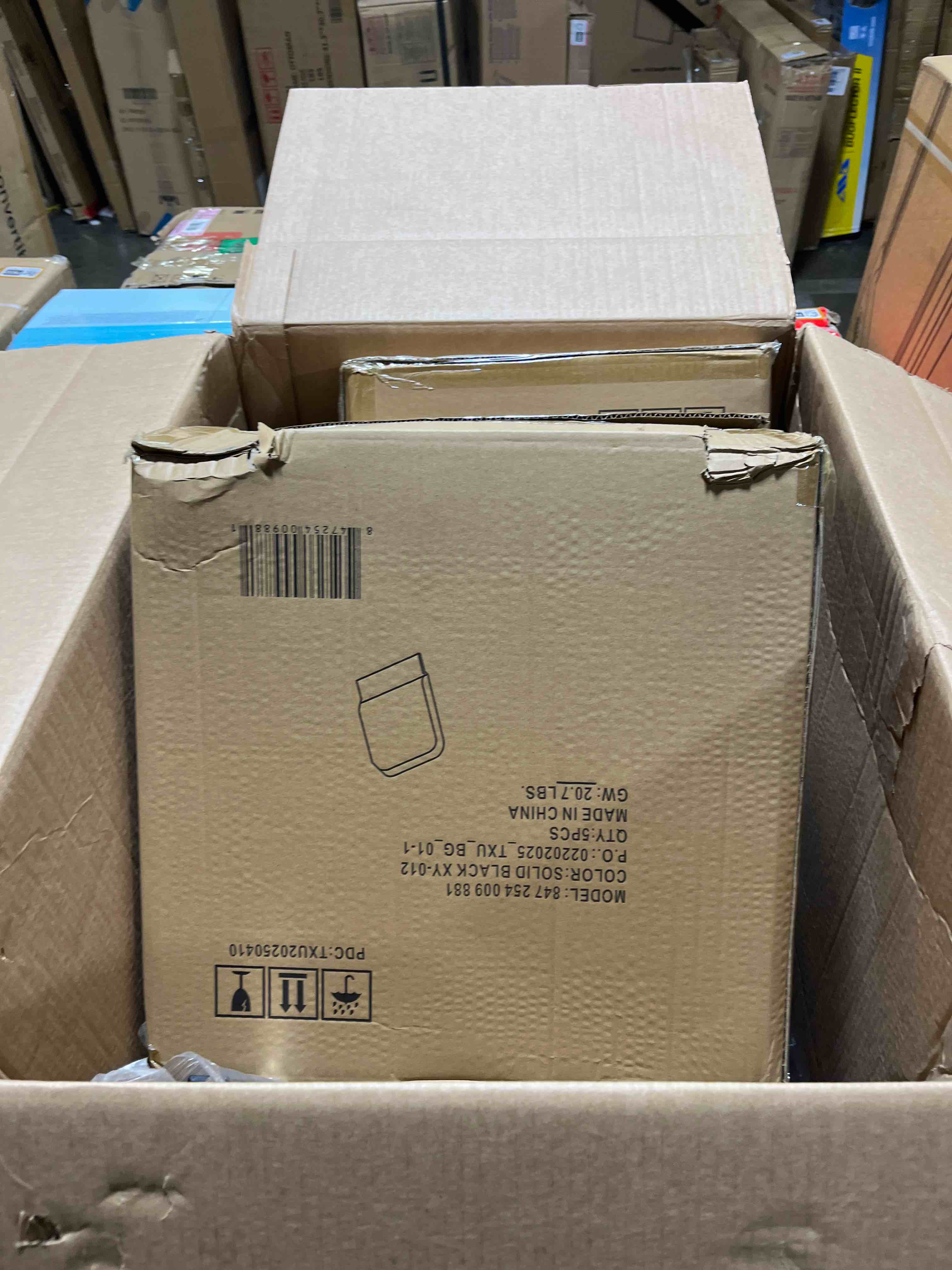 Condition photo showing New/Like New for Flash Furniture 4 Pk. HERCULES Series 18.5''W Church Chair in Black Patterned Fabric with Cup Book Rack - Silver Vein Frame