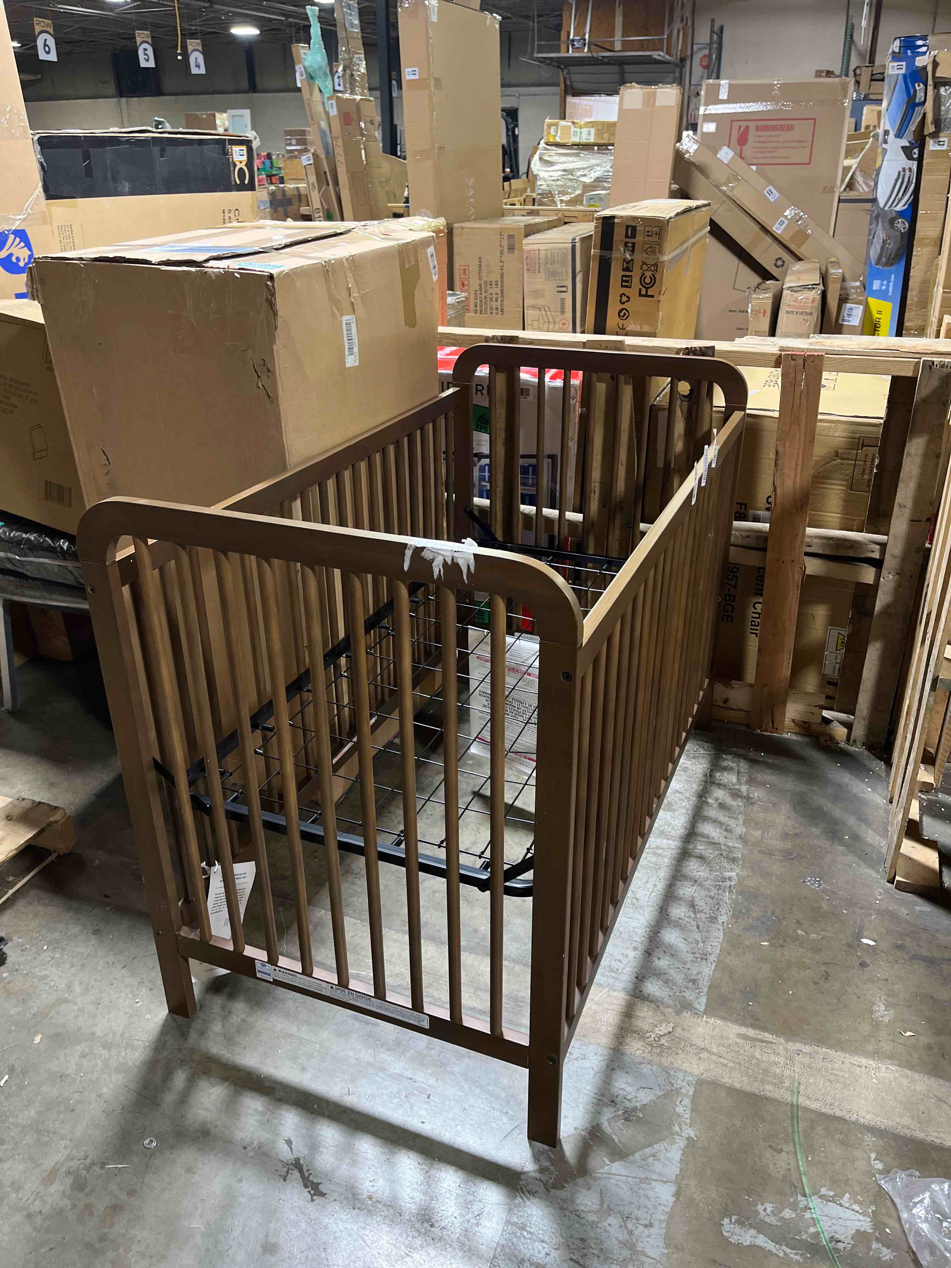 Condition photo showing New/Like New for Storkcraft Pasadena Convertible Crib (Hazelnut) – GREENGUARD Gold Certified, 100% Solid Wood, Fits Standard Crib Mattress, Converts to Toddler Bed and Daybed, 4 Adjustable Mattress Heights Hazelnut Crib
