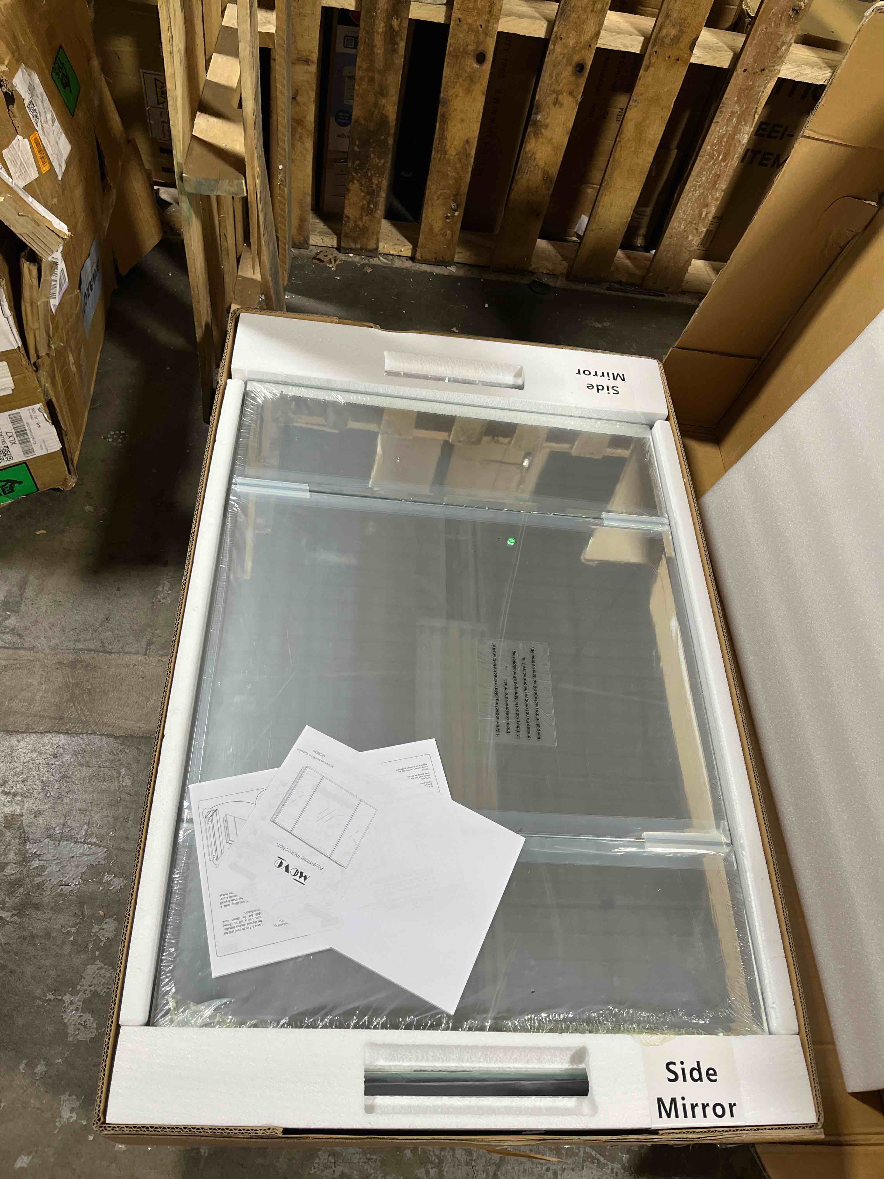 Condition photo showing New/Like New for MOVO Double Doors Medicine Cabinet with Mirror, 36 inch X 26 inch Aluminum Bathroom Medicine Cabinet, Adjustable Glass Shelves, Waterproof and Rust-Resist, Recess or Surface Mount Installation