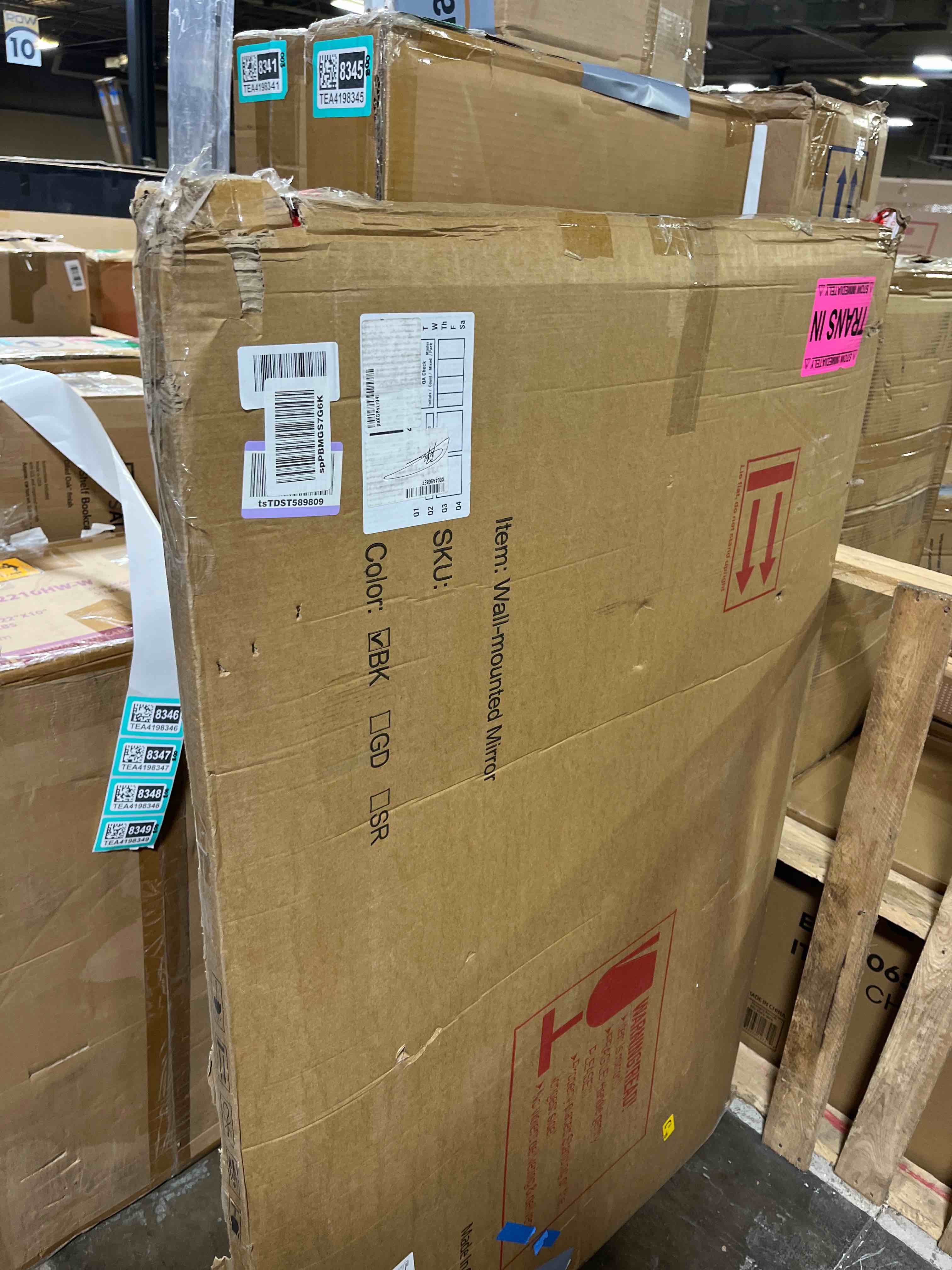 Condition photo showing New/Like New for Large Bathroom Mirror 36 x 55 Inches?Black Large Wall Mirror Aluminum Frame Wall Mounted Rounded Corner Morndern Mirror for Bathroom Bedroom Entryway Living Room Normal Frame 55"L x 36"W