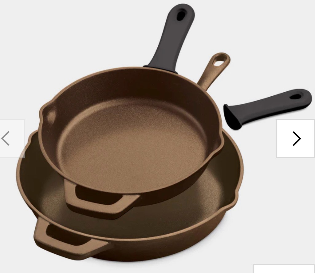 10 & 12-Inch Preseasoned Cast Iron Skillet - 2 Pack