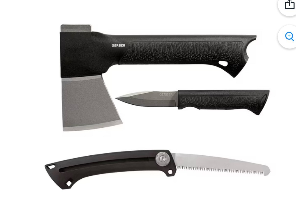 Gerber Gear 3-in-1 Axe, Knife, and Saw Combo Set ( Missing knife)