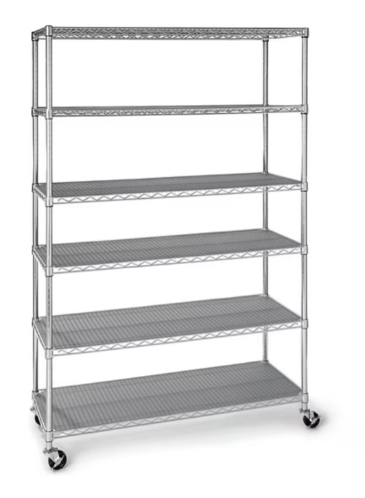 Member's Mark 6-Tier NSF Heavy Duty Wire Shelving, 47.75" W x 18" D x 75.5" H