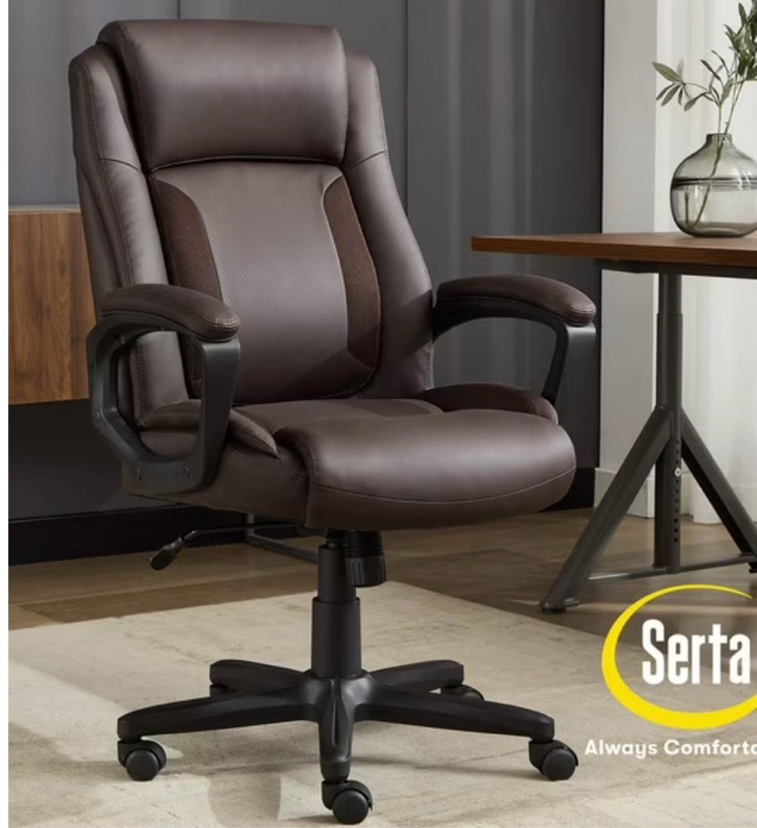 Serta Mid-Back Office Chair With Mesh Accents And Memory Foam
