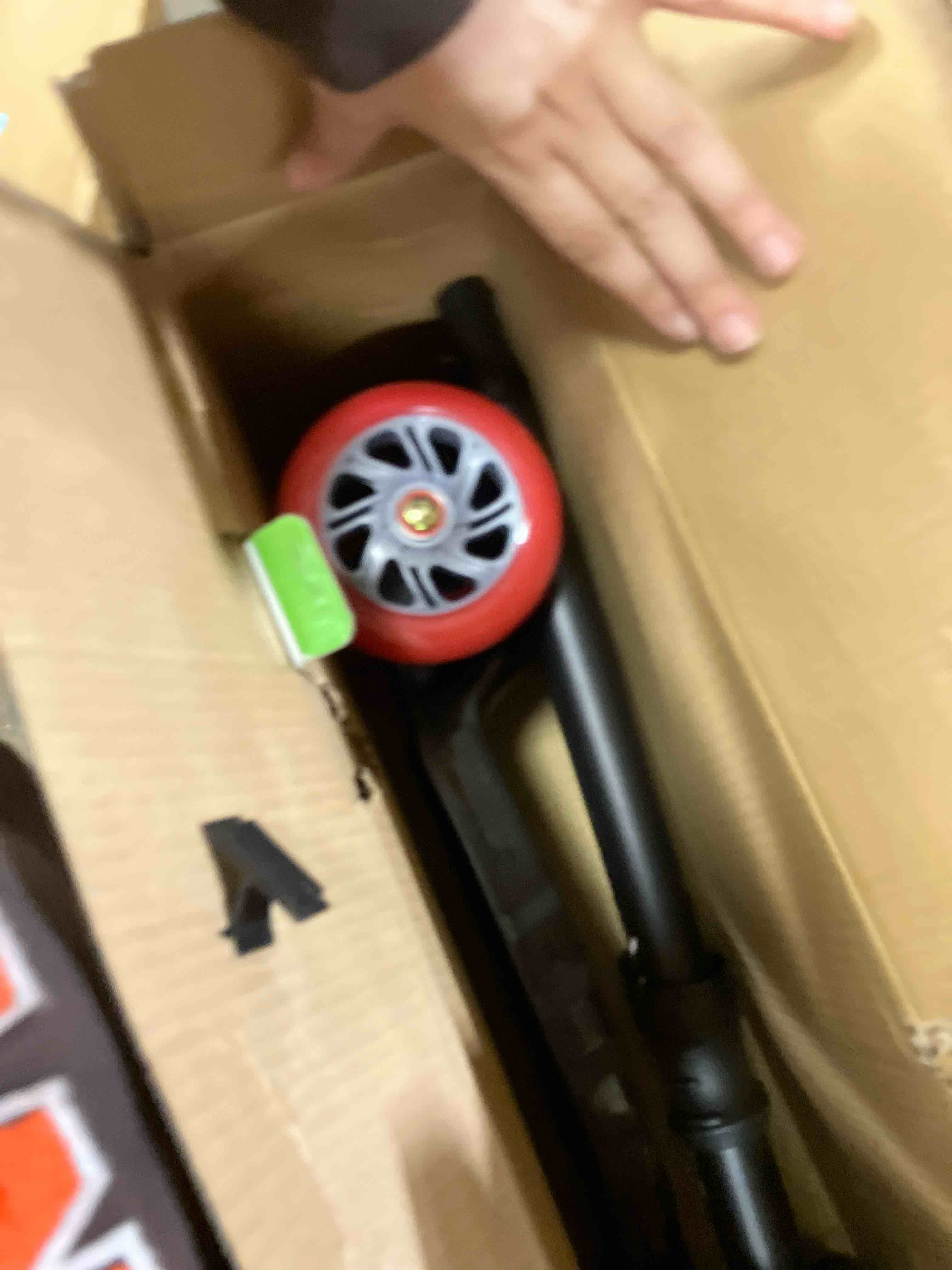 Condition photo showing Good Condition for Lifemaster Mini 3-Wheel Kids Scooter with Multi-Color Wheel Lights – 4-Height Adjustable Handlebar, Wide Anti-Slip Deck, Child Safety Certified, Boys & Girls Ages 2+ Supports Up to 110 lbs Brown Children and Toddler