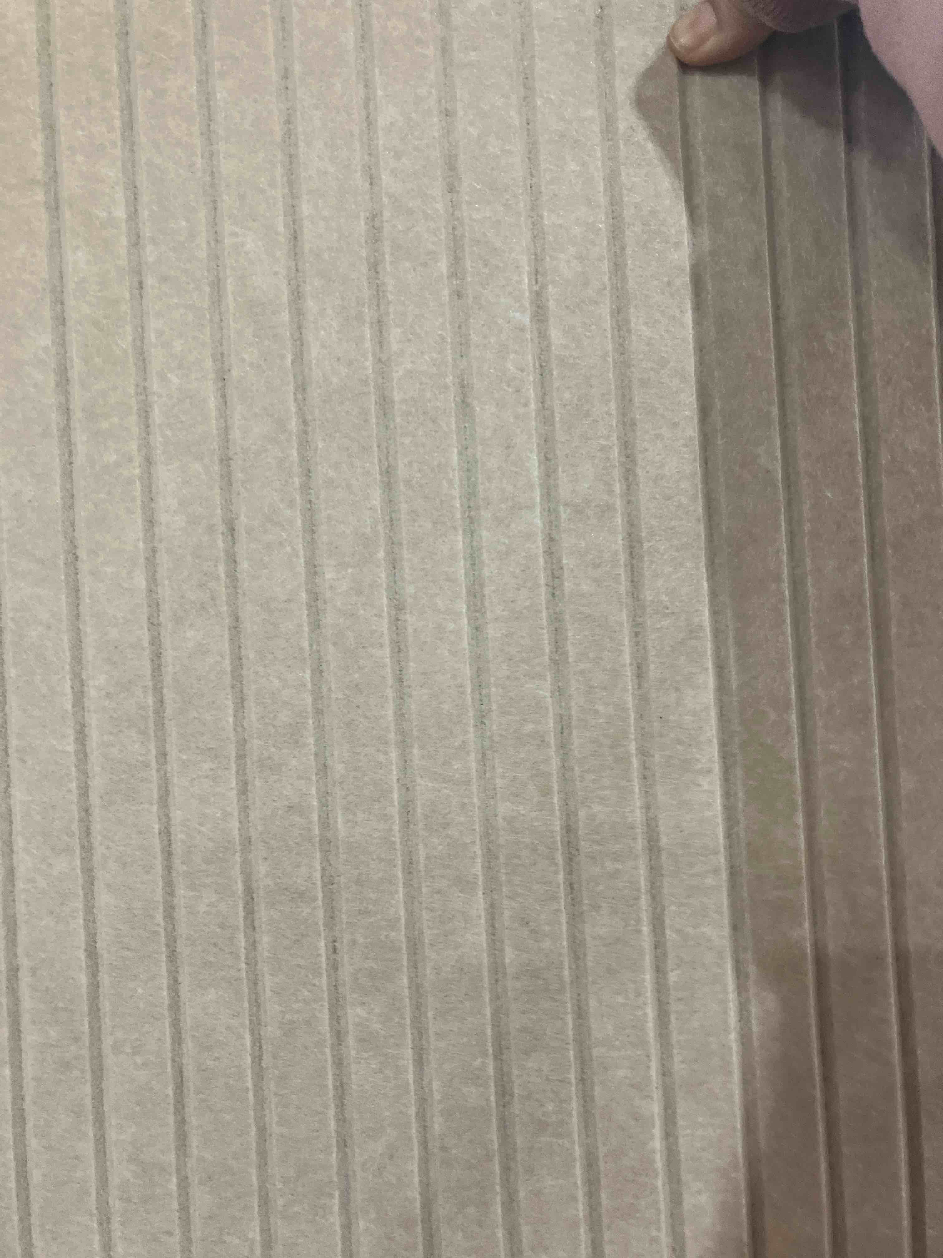 Condition photo showing New/Like New for UMIACOUSTICS 6 Packs Acoustic Panel,48 x 24 x 0.4 Inches Sound Absorbing Flame Retardant Panel,Decorative Noise Canceling Wall Panels Equidistant Slot for Room,Home Theater,Studio (Light Tan)