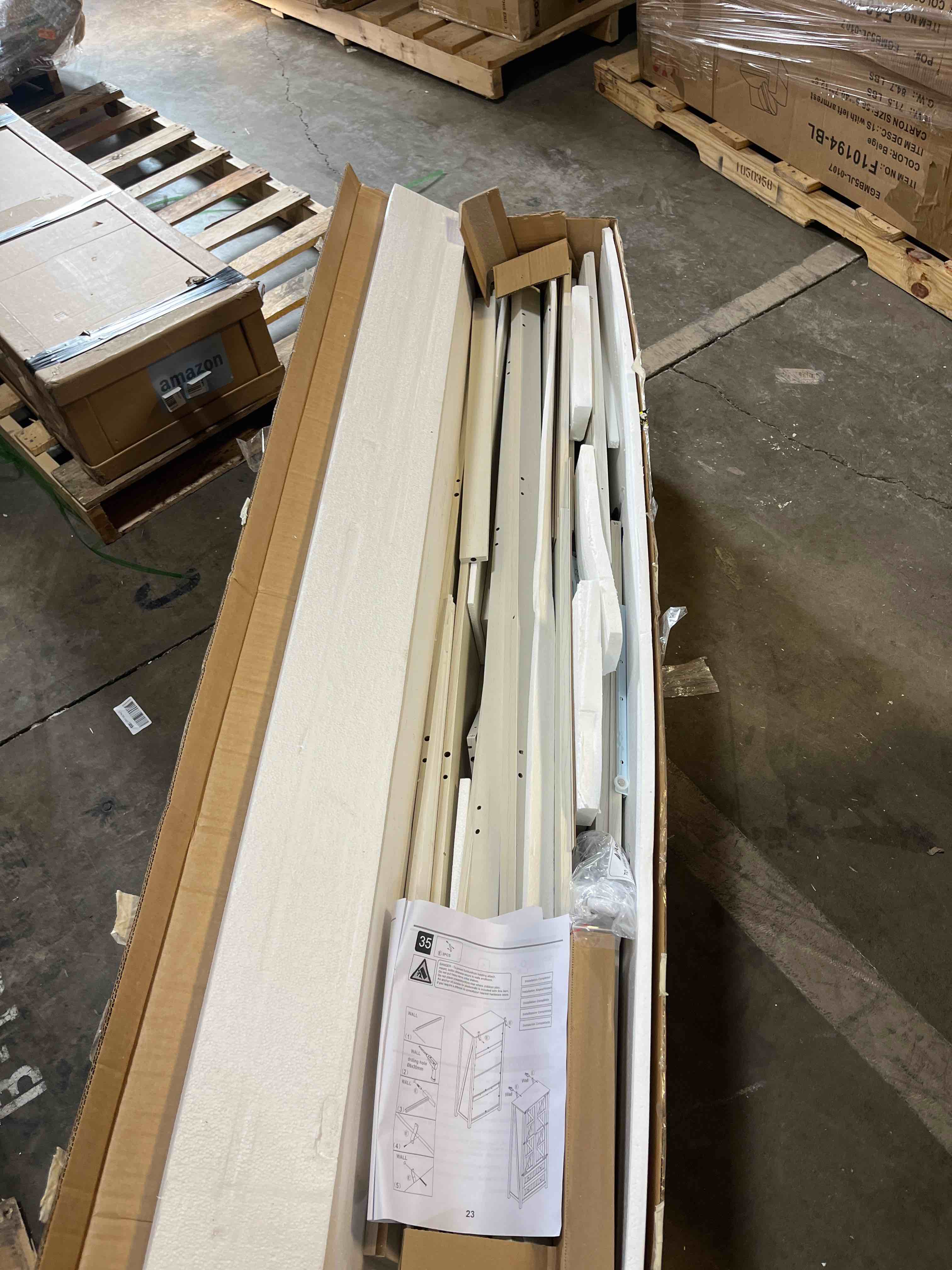 Condition photo showing Good Condition for YITAHOME Farmhouse Kitchen Pantry Cabinet, 64.5" Tall Storage Cabinet with 2 Drawers & Adjustable Shelves, Ideal for Kitchen, Living Room, or Entryway, White 64" Tall Off-white