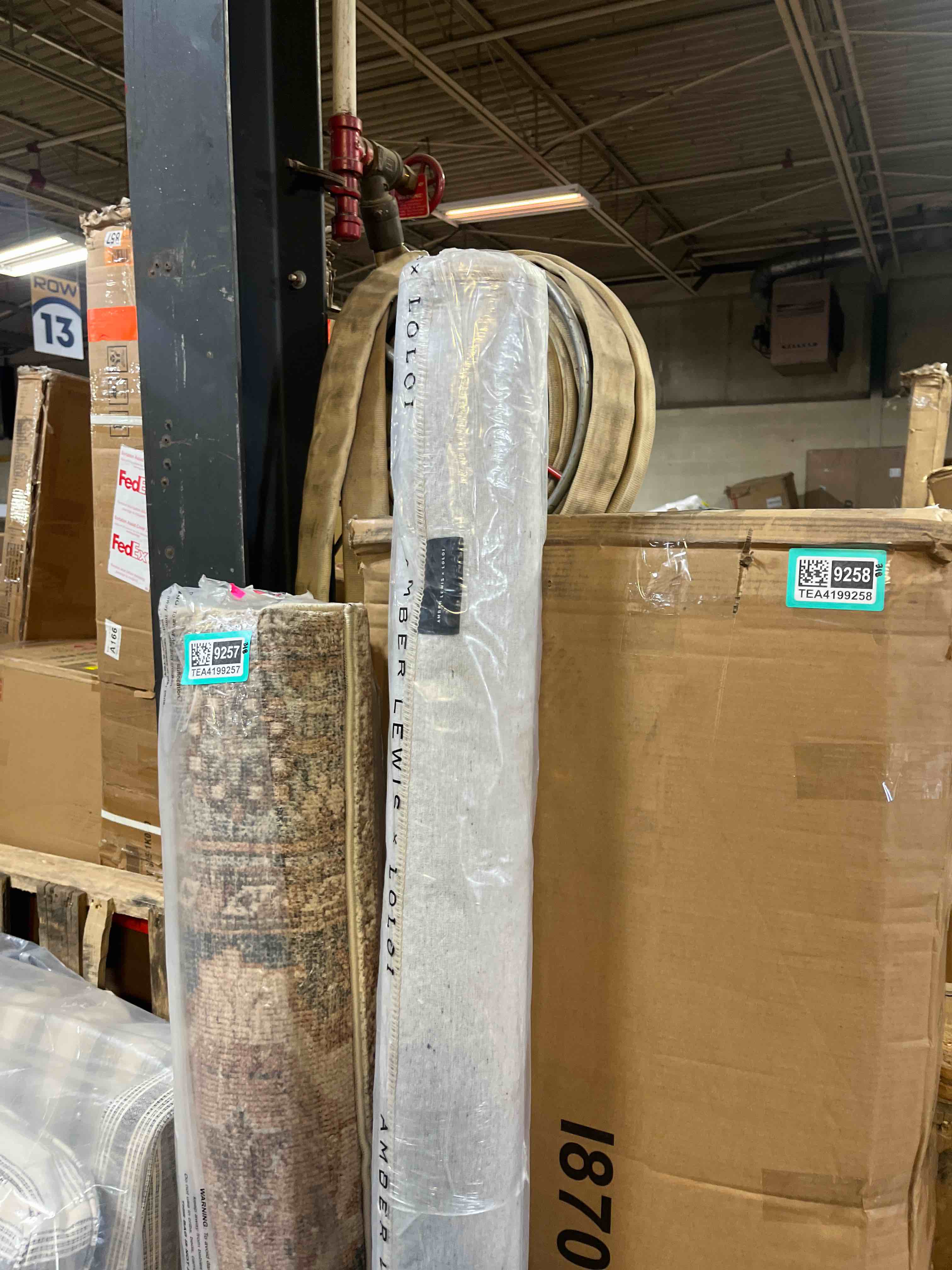 Condition photo showing New/Like New for Loloi Amber Lewis Billie Collection, Ink & Salmon 6'-0" x 9'-0" Area Rug – Antique & Distressed Accent Rugs for Living Room, Bedroom, Entryway & Hallway, No Shed High Traffic Area Home Decor Rug Ink / Salmon 9' x 6' (Rectangular)