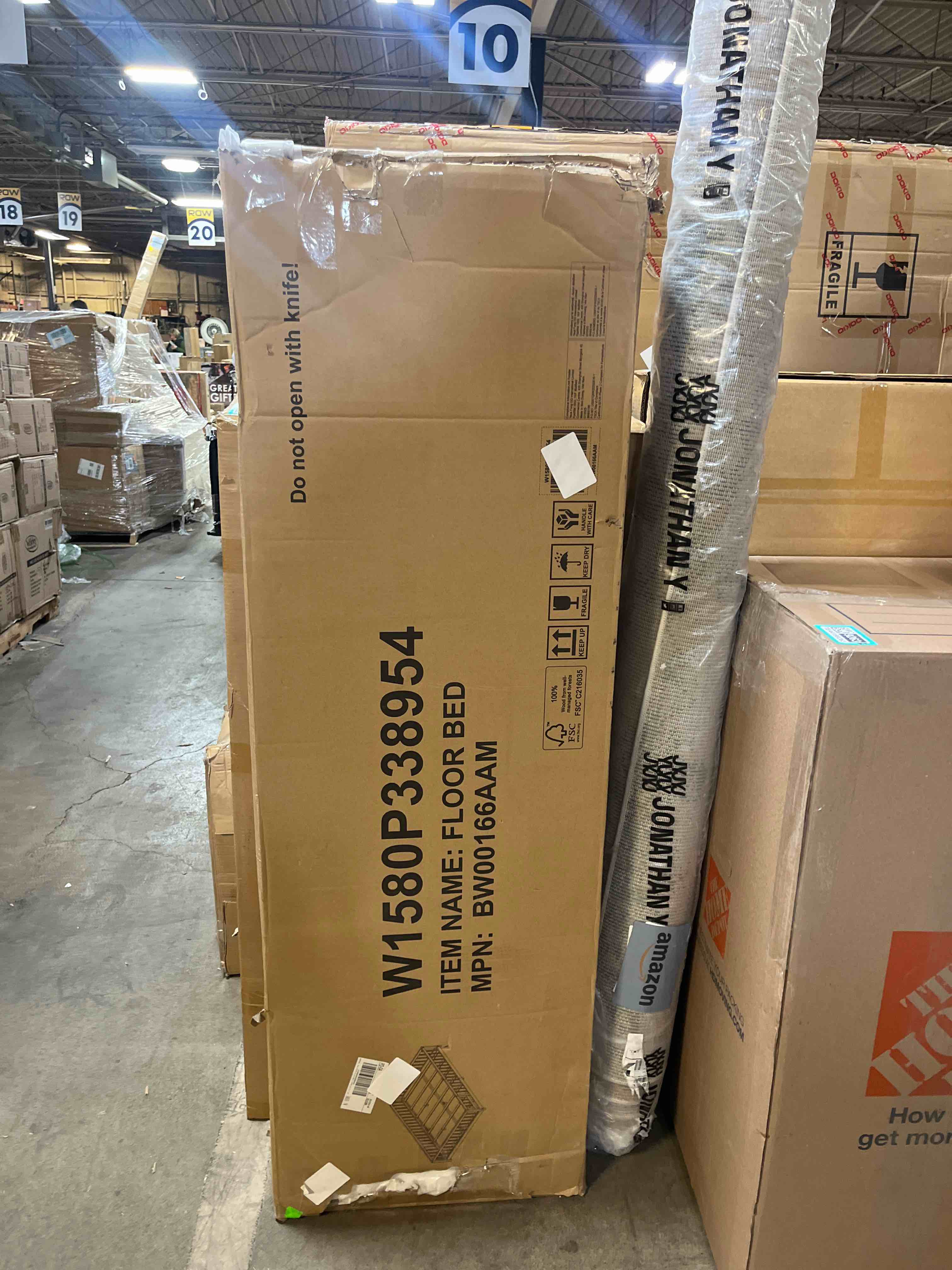 Condition photo showing Good Condition for Queen Size Floor Bed with Fence and Door,Rubber Wood Floor Bed w/Safety Guardrails/Near The Ground,Easy to Assemble & No Box Spring Needed, Natural