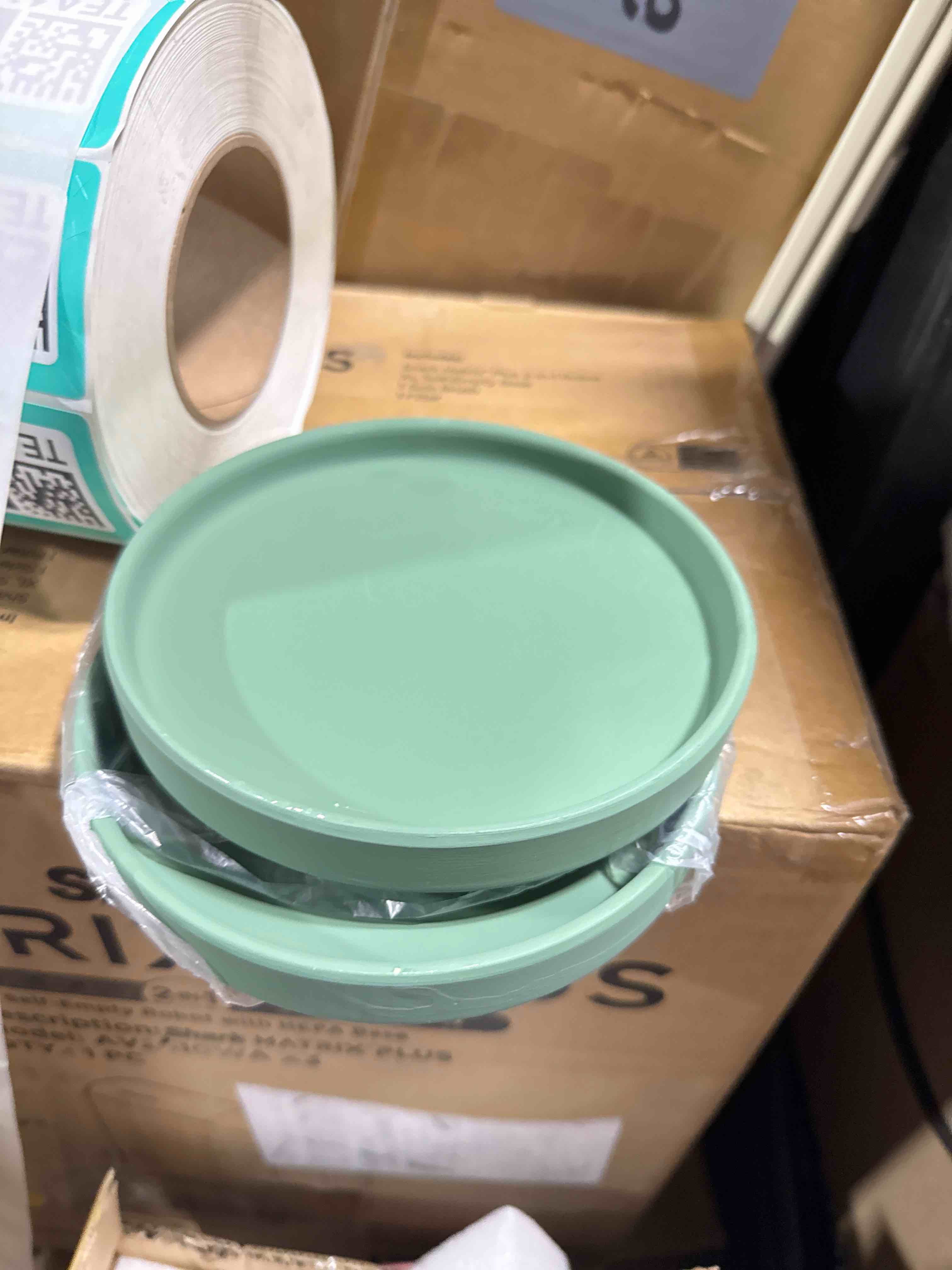 Condition photo showing Good Condition for PATIKIL Plant Pot Saucers 4.5 Inch, 2 Pack Ceramic Round Flower Drip Tray for Indoor Outdoor, Green