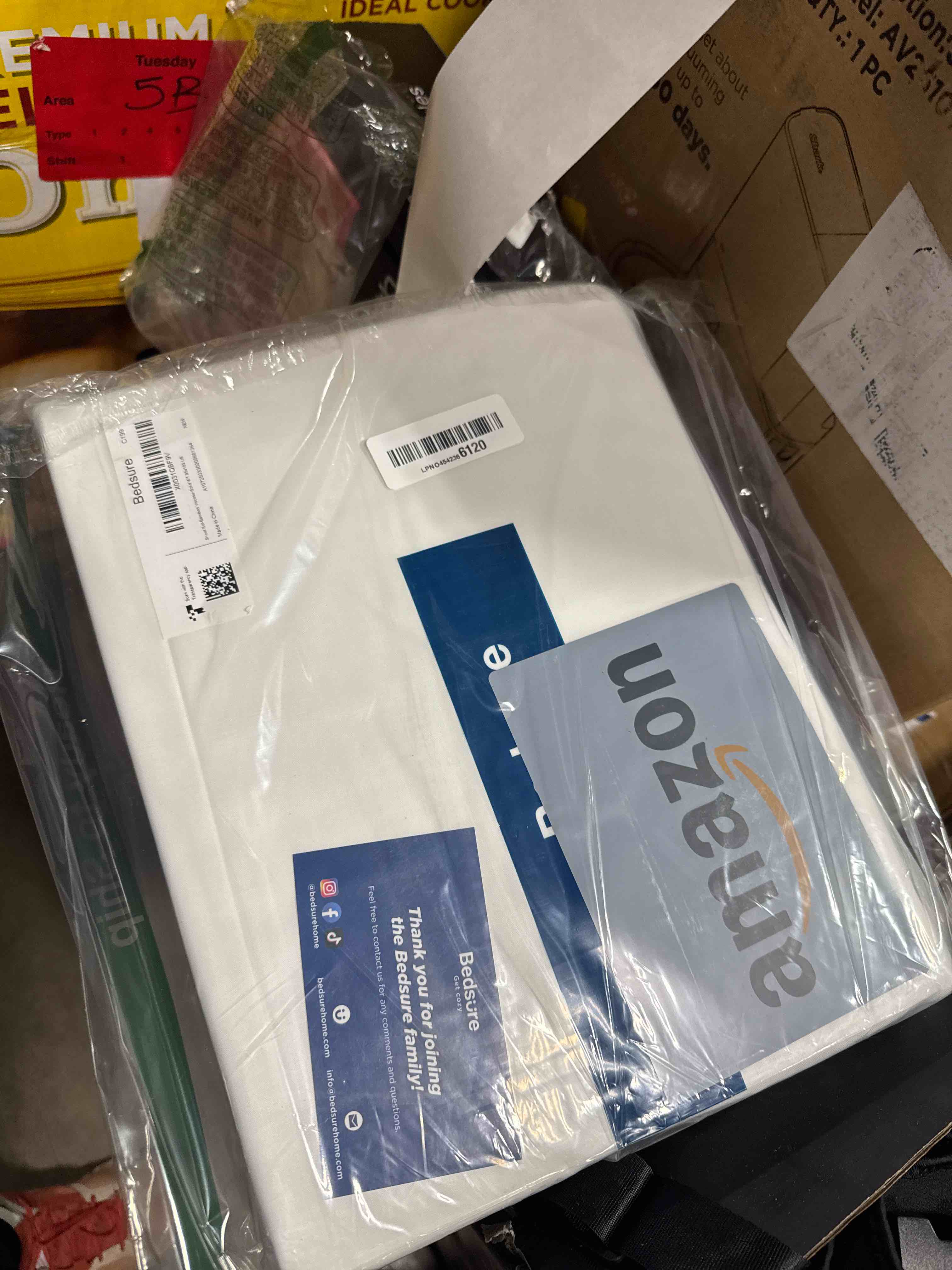 Condition photo showing New/Like New for Bedsure Queen Sheet Set, Cooling Sheets for Queen Size Bed Set, Rayon Derived from Bamboo, Breathable & Soft, Deep Pocket Up to 16 Inches, Hotel Luxury Silky Bedding for Hot Sleepers, White 02 - White Queen