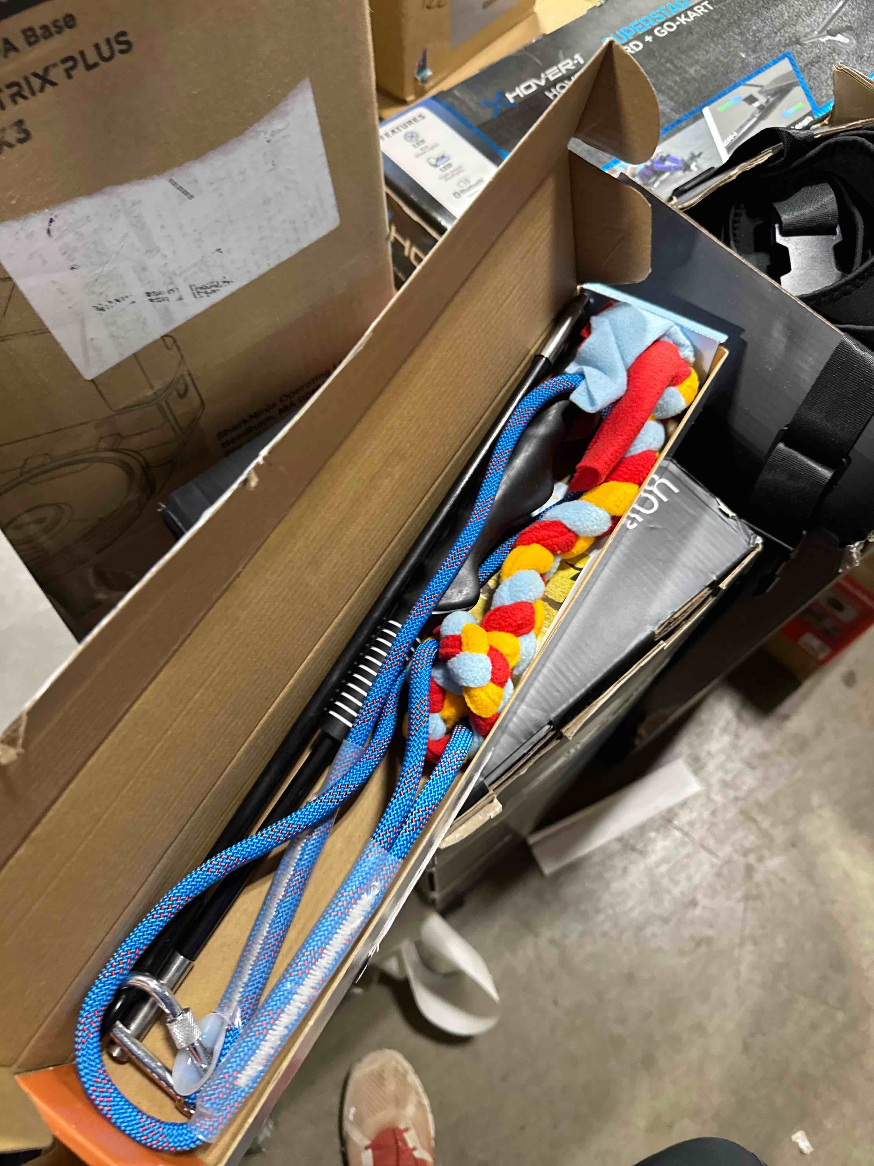 Condition photo showing New/Like New for Interactive Flirt Pole Toy for Dogs Chase and Tug of War,Durable Teaser Wand with Pet Fleece Rope Tether Lure Toy to Outdoor Exercise & Training for Small Medium Large Dogs (Blue/Red, POLE-35 inches)
