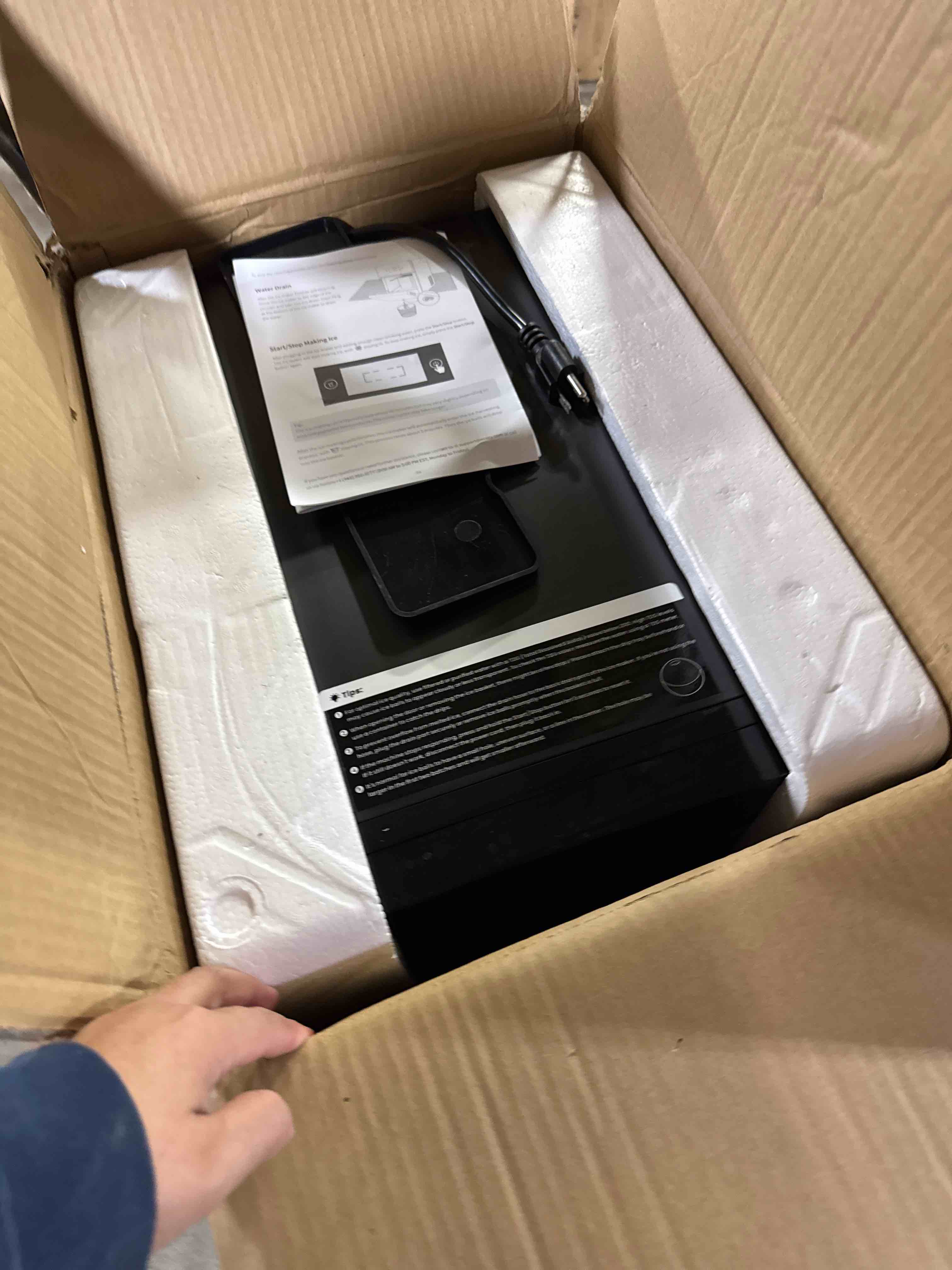 Condition photo showing Good Condition for ecozy 2.4" Clear Ice Ball Maker with CrystalFlux Technology, 3 pcs in 45 Mins, 96 pcs/Day, Sphere Ice Maker with Automatic Water Supply, Self-Cleaning, Enhanced Insulation for Bar Whiskey & Bourbon Black Sphere Ice Maker ( Slightly Used)