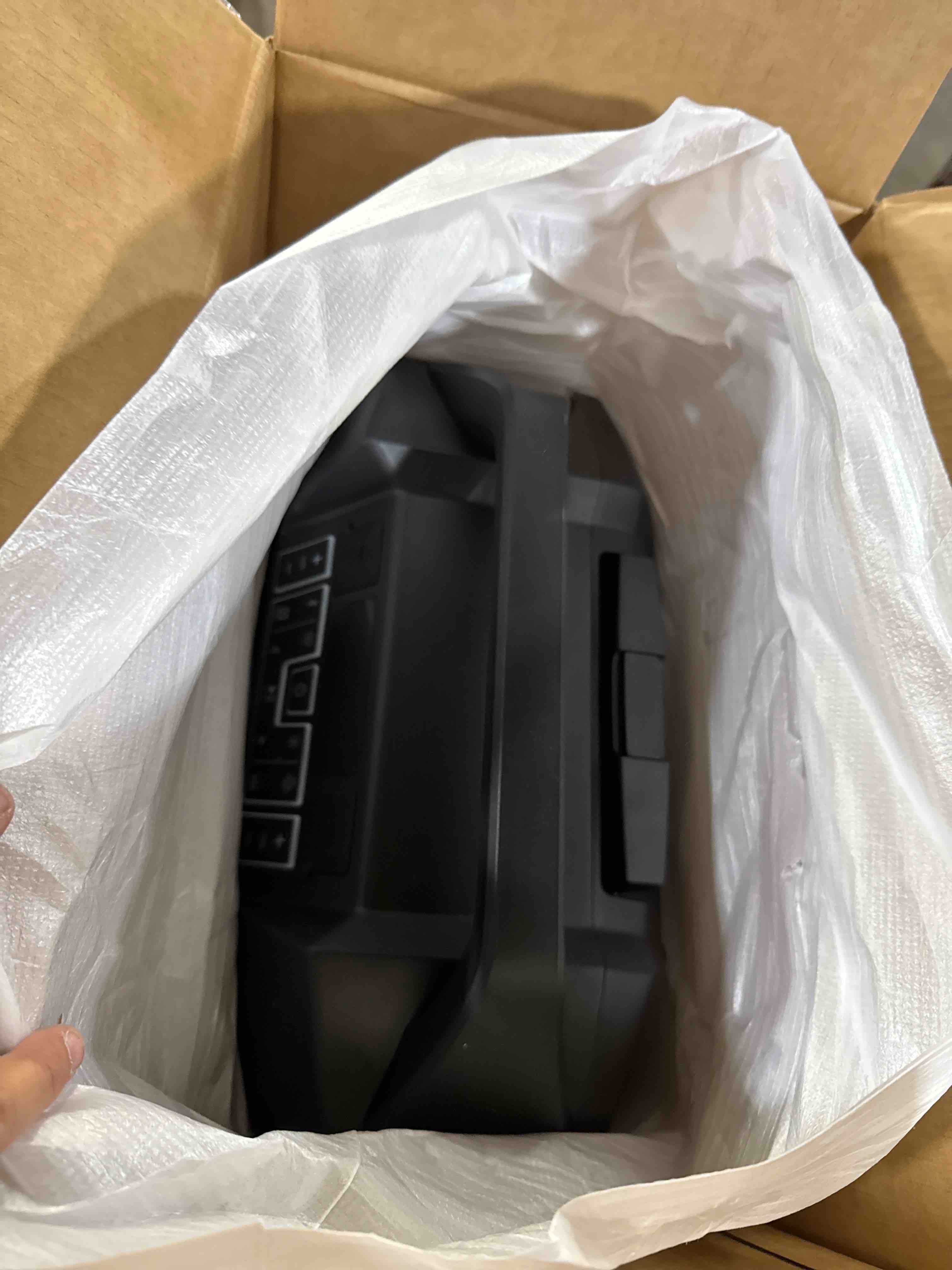 Condition photo showing New/Like New for ION Block Rocker - Portable Bluetooth Outdoor Party Speaker with Karaoke Microphone, Battery, 4 Speakers, Radio, USB Port, App, Water-Resistant, 120W 120W water-resistant ultra wide sound