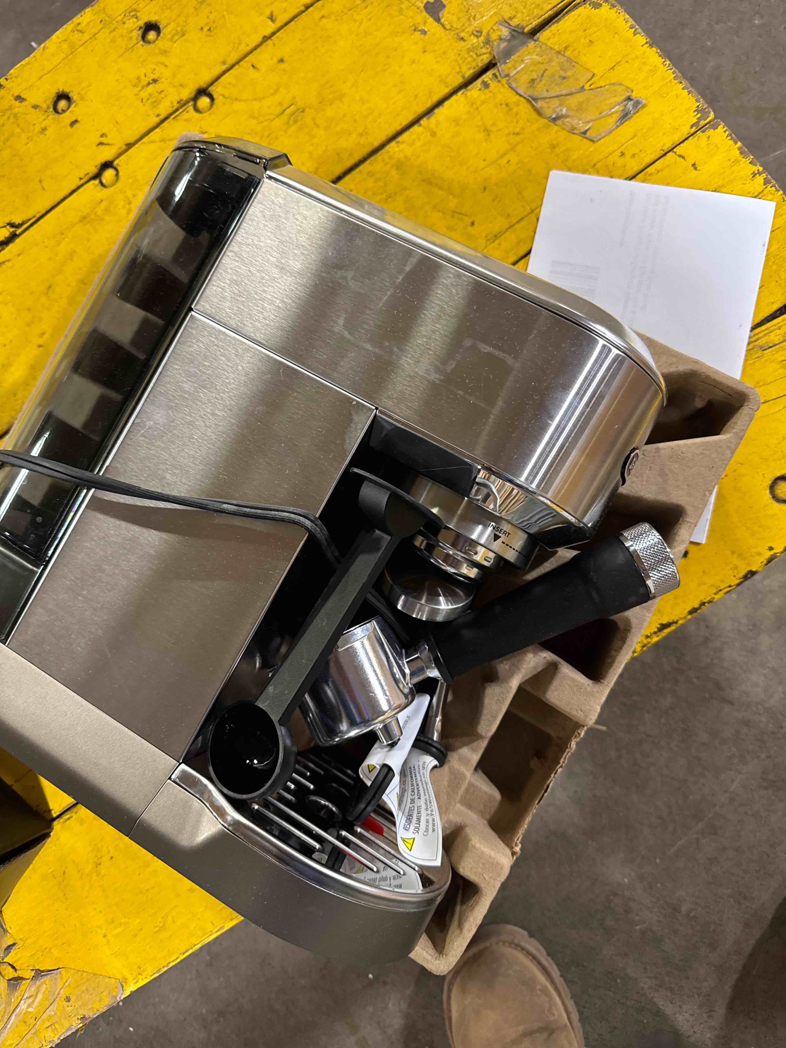 Condition photo showing Good Condition for De'Longhi Dedica Duo Compact Espresso Machine - Cold Brew Coffee Maker with Milk Frother Wand- for Espresso, Hot & Iced Coffee, Cappuccinos, Lattes & Home Barista Brewing, Stainless Steel ( Slightly Used)
