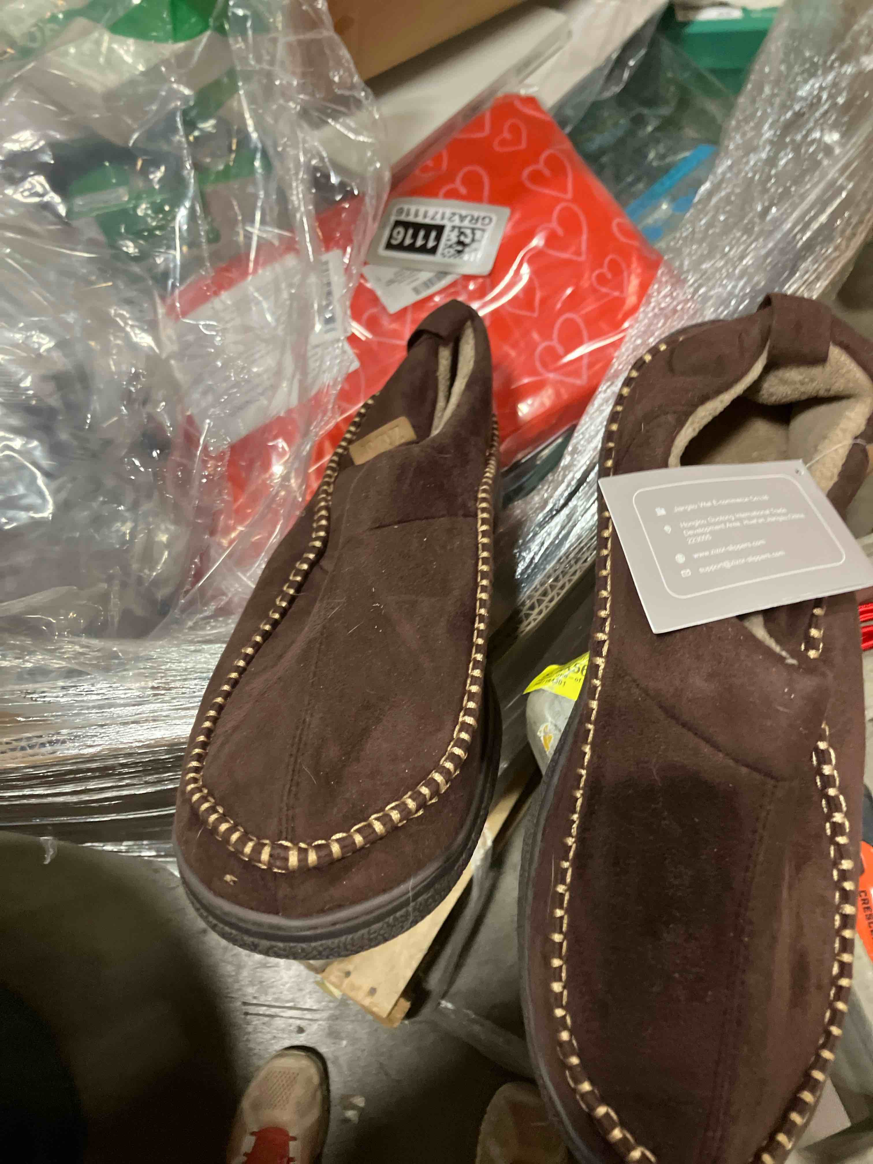 Condition photo showing New/Like New for Zigzagger Men's Moccasin Slippers Memory Foam House Shoes, Ankle Toasty Indoor and Outdoor Warm Loafer Slippers ( Size 13)