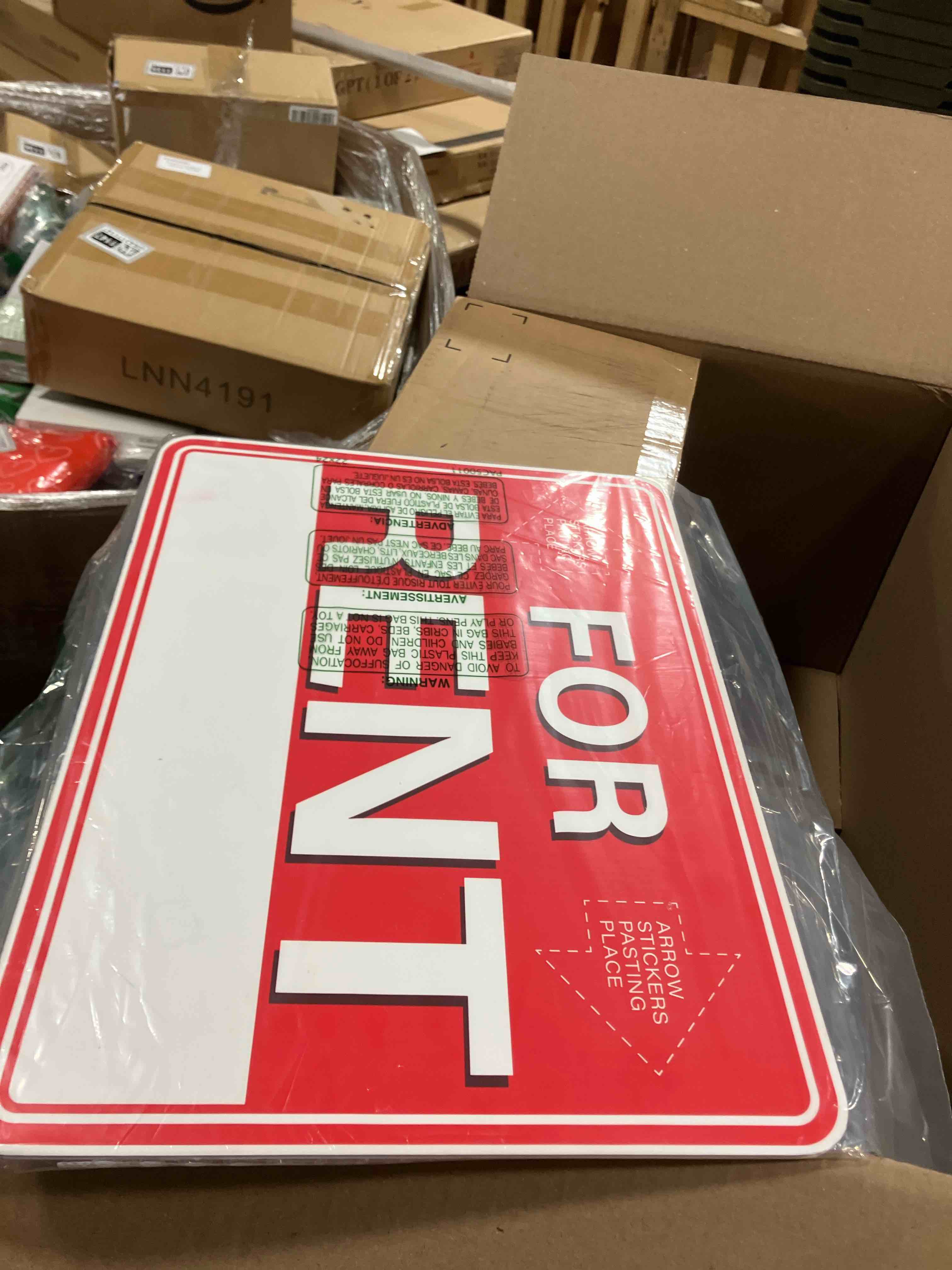 Condition photo showing New/Like New for For Rent Signs with Stakes,1 PCS 17" x 13" Double-Sided Signs, H-Metal Stake, Yard Signs with Arrow Stickers Pricing Stickers, House Car Rental Supplies