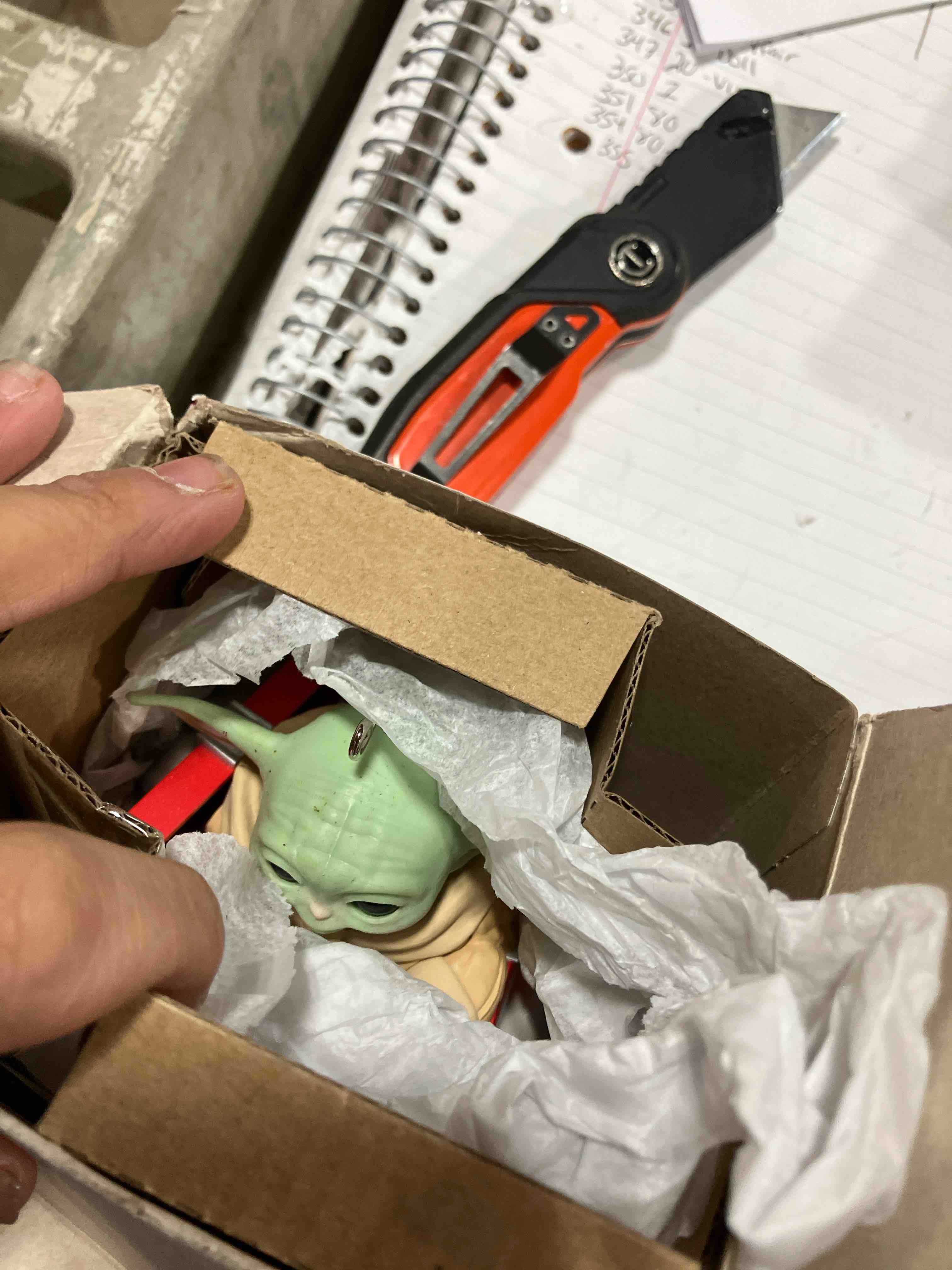 Condition photo showing New/Like New for Hallmark Keepsake Christmas Ornament, Star Wars: The Mandalorian Grogu Greetings, Sound and Motion