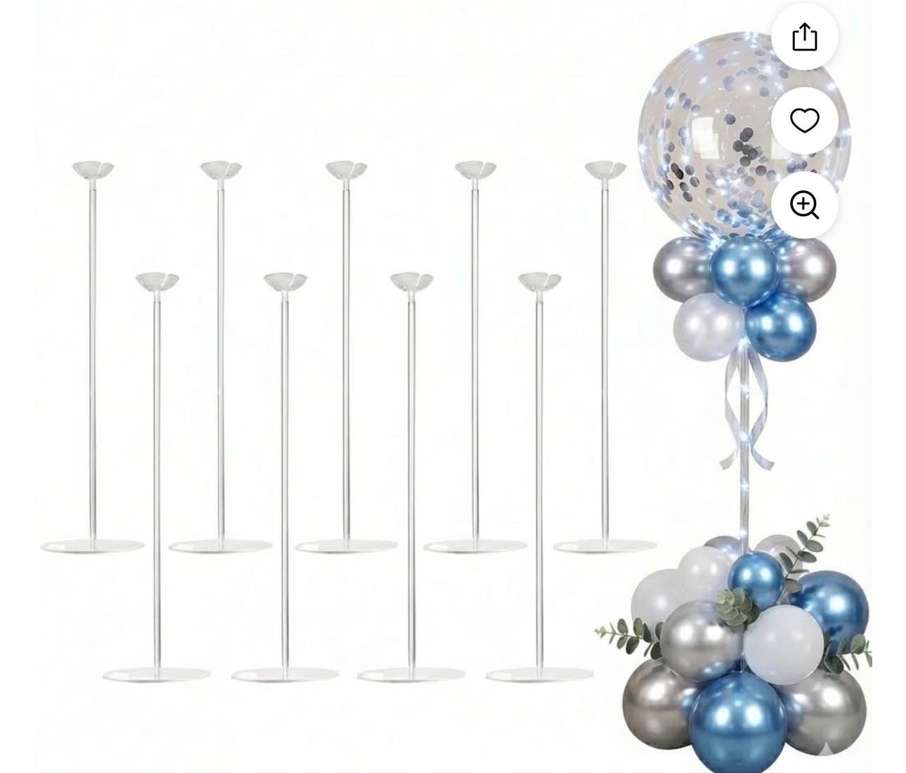 yallove clear acrylic tabletop balloon stand kit, adjustable height, 15.75 in & 10 pcs