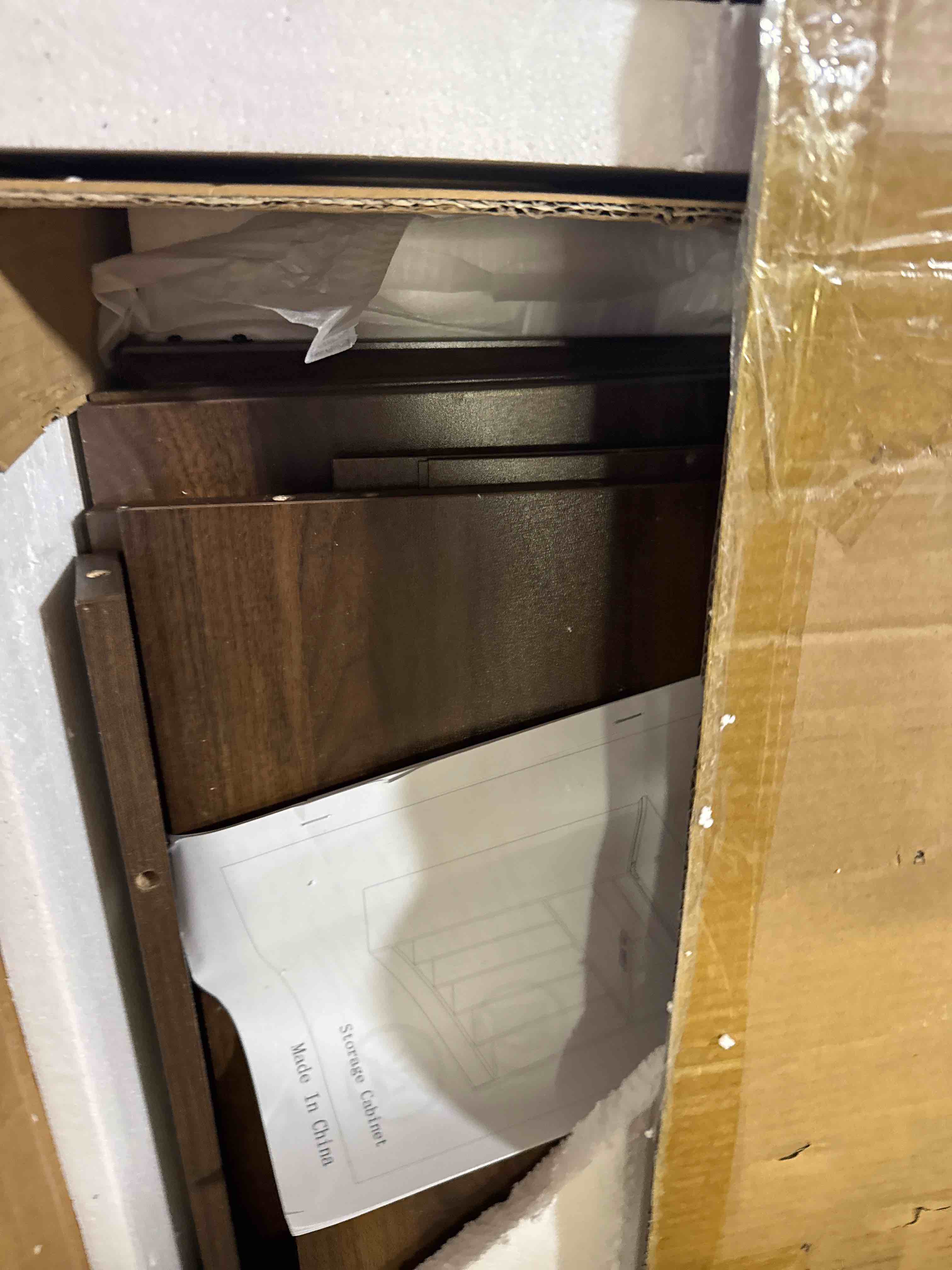 Condition photo showing Good Condition for Farm House Large Record Player Stand with Power Outlets & LED Lights ( One in stock is Dark brown)
