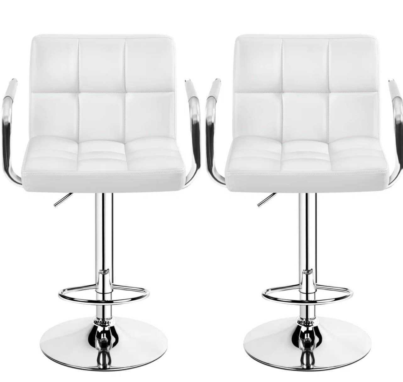 Pete Swivel Upholstered Adjustable Height Counter Stool with Metal Frame ( Set of 2)