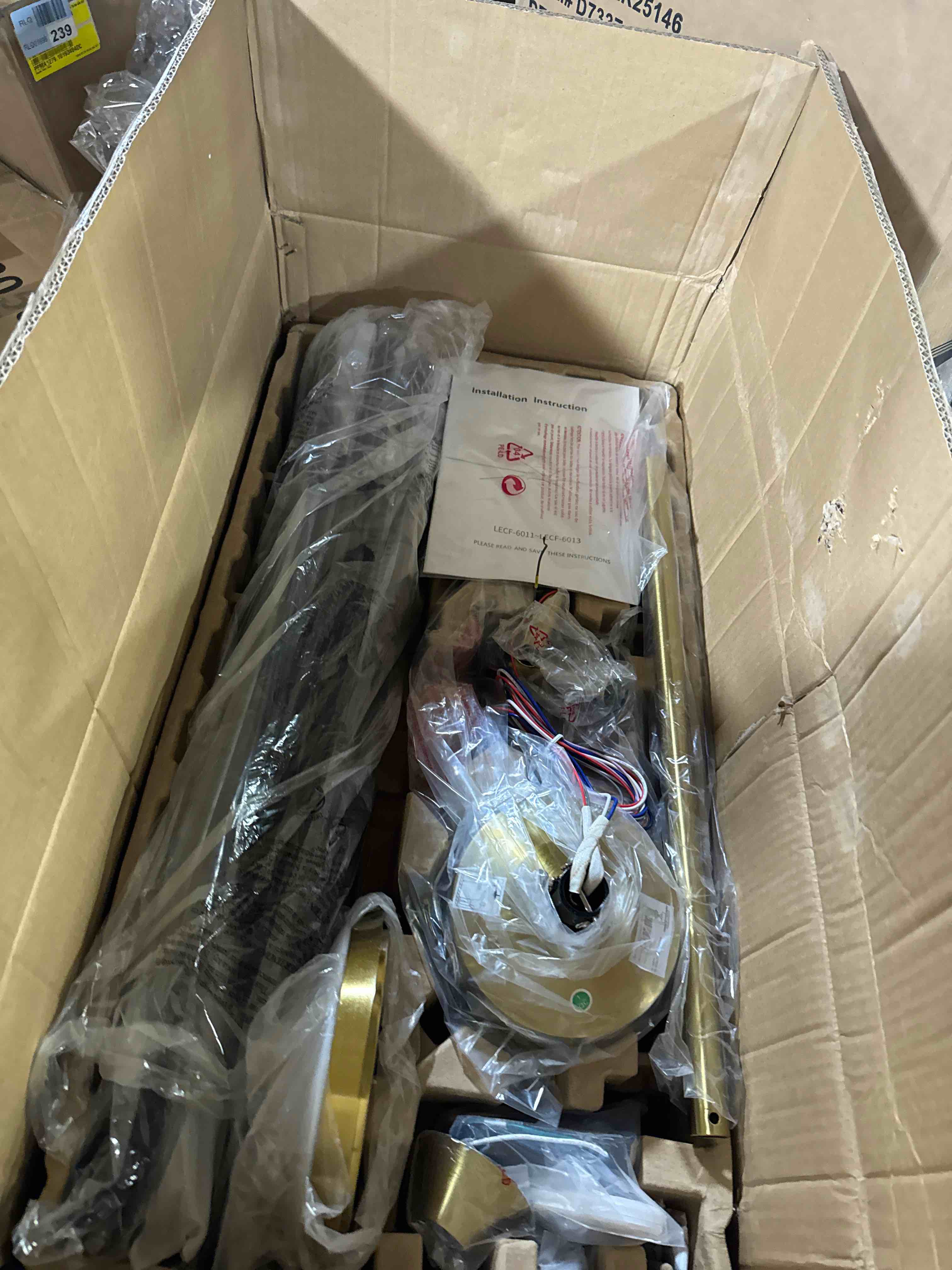 Condition photo showing New/Like New for 64" Modern Large Propeller Ceiling Fan with LED Light and Remote Control 