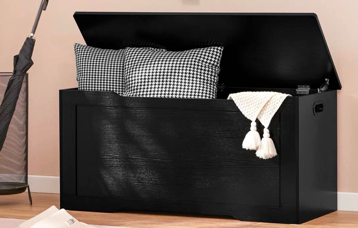 Storage Chest with 2 Safety Hinges Lift Top Storage Bench Storage 