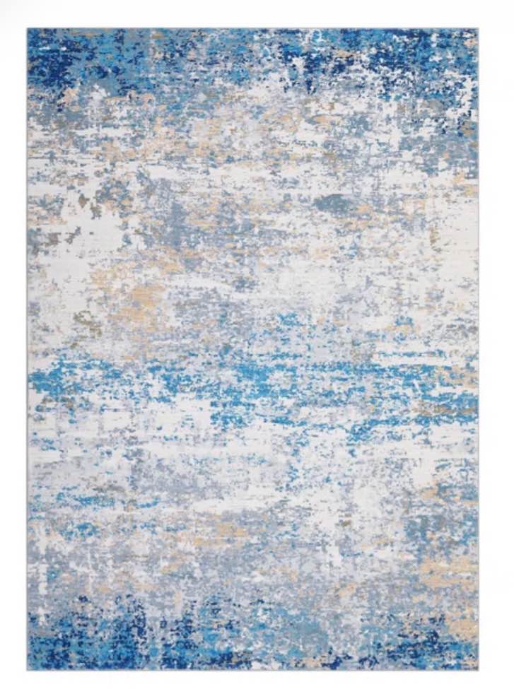 Abstract Style Area Rug For Living Room Foldable Soft Distress Rug Washable ( 10' x 13')