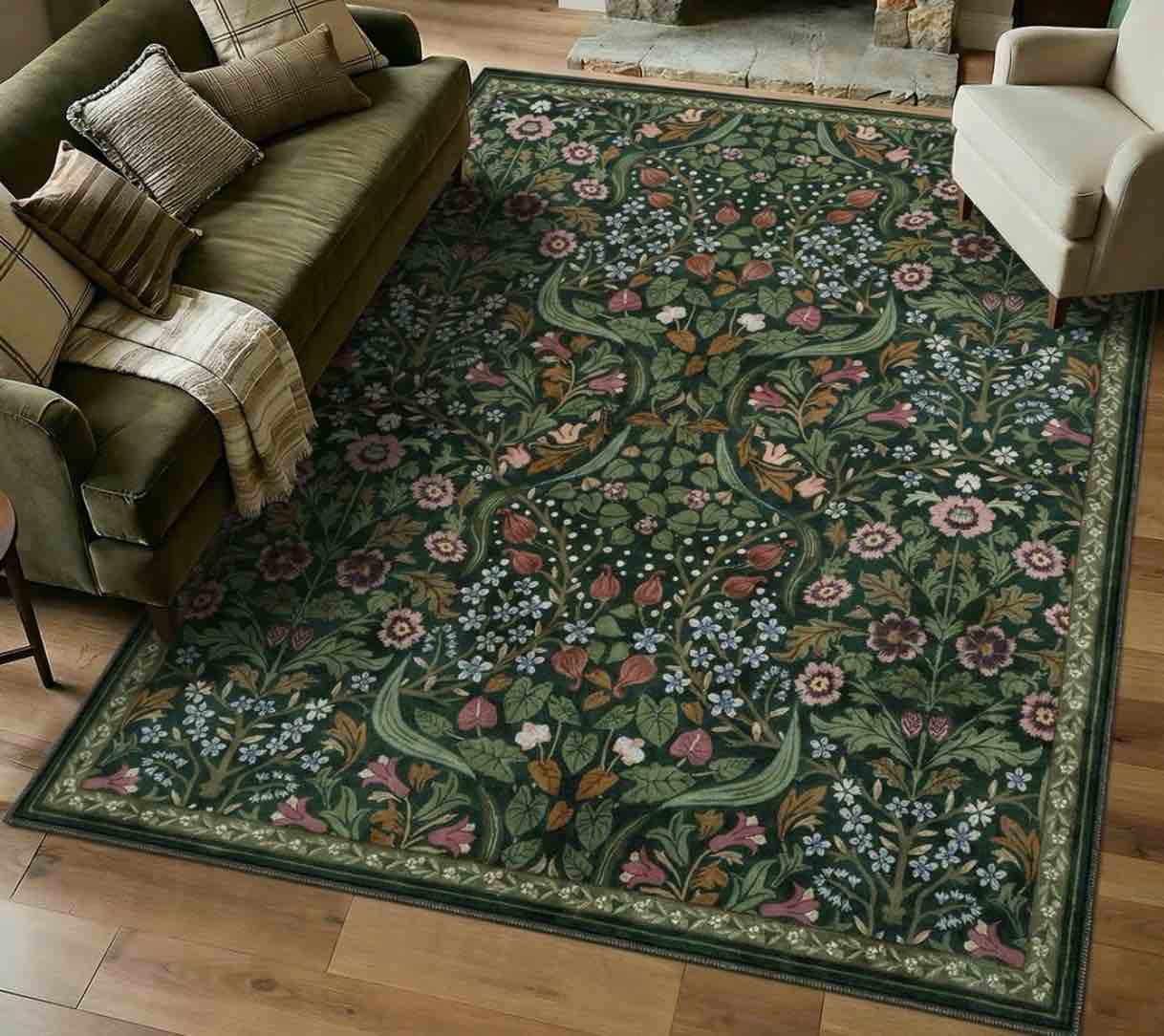 Kaldi Floral Washable Area Rug 8' x 10'