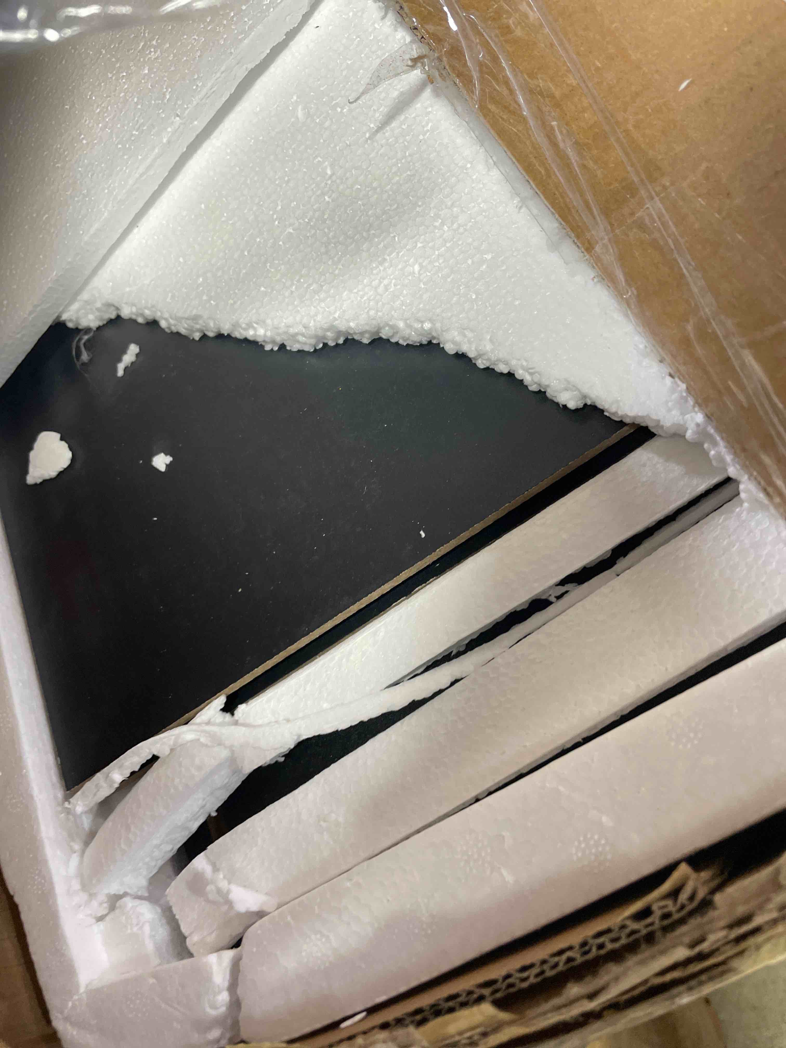 Condition photo showing New/Like New for Glass Display Cabinet, 4-Tier Curio Cabinets with 3 Color Lights for Collectibles, Storage Cabinet with Door, Glass Display Case & Bookcase with Human Body Sensor, Black