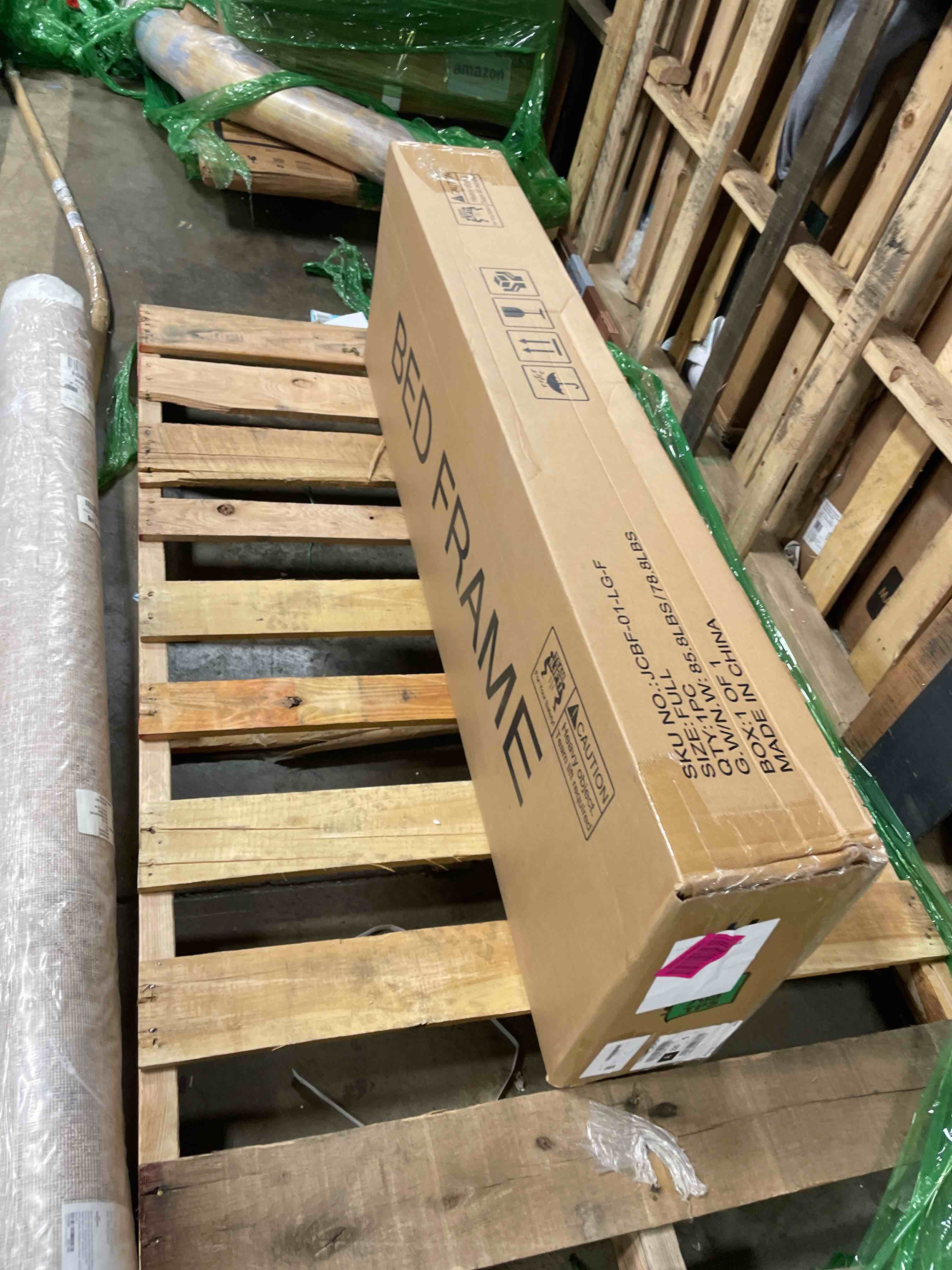 Condition photo showing New/Like New for LED Full Size Bed Frame with 2 Storage Drawers, Upholstered Full Bed Frame with Headboard and Charging Station, No Box Spring Needed, Easy to Assembly-Light Grey Light Grey Full