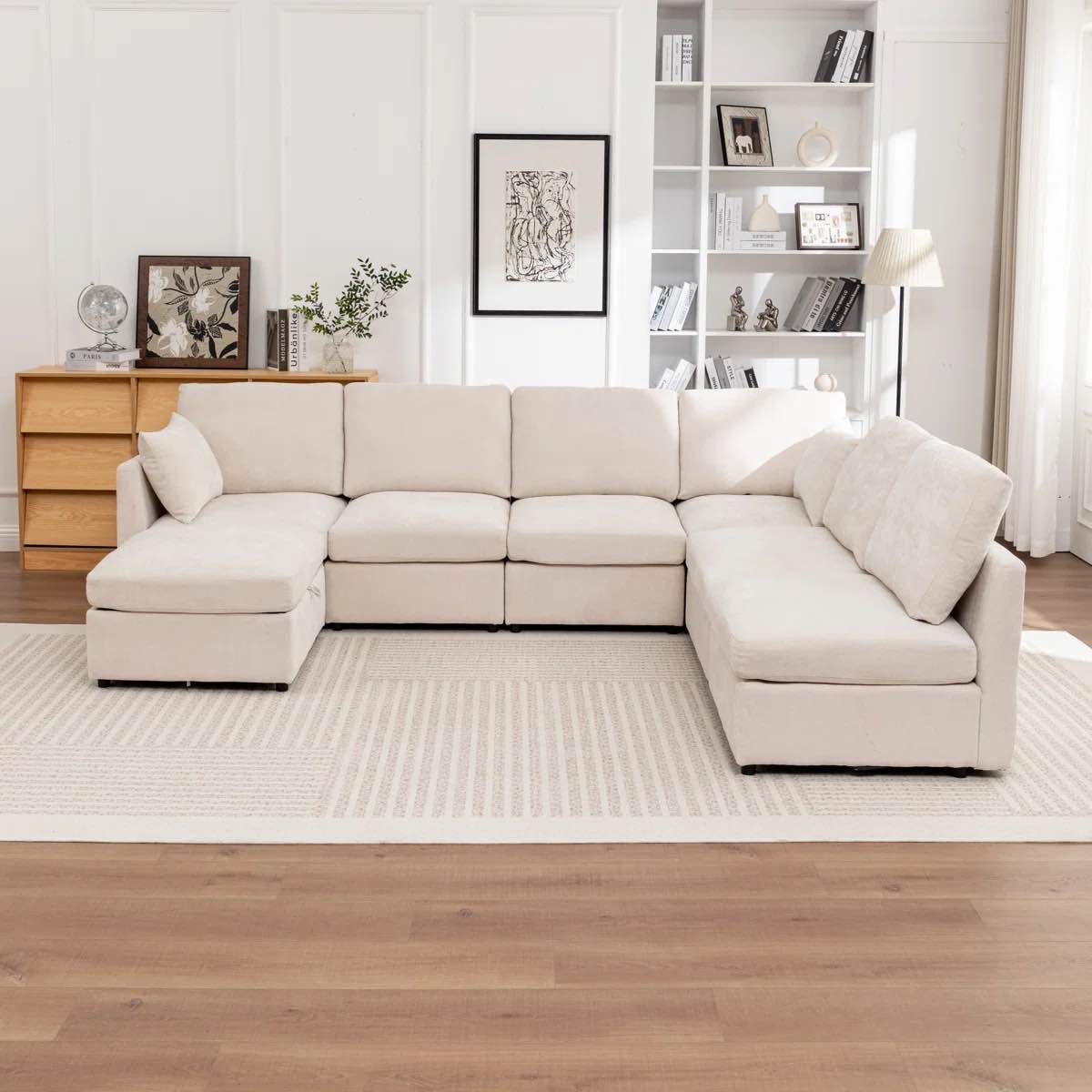 miller 7 - piece upholstered u-shaped sectional sofa with storage ottoman ( incomplete 1 box only)