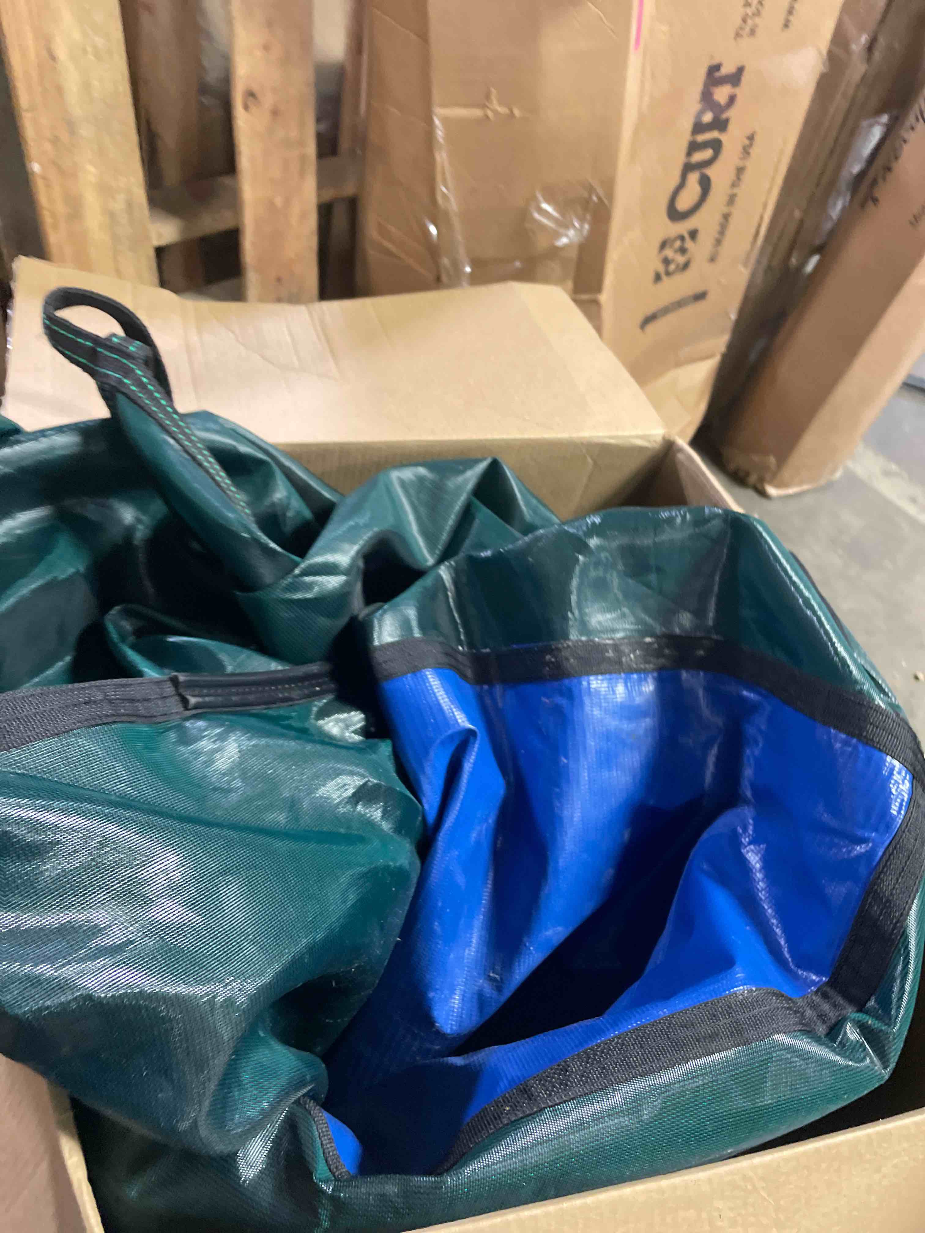 Condition photo showing Good Condition for inground pool safety cover, suit for 14ftx26ft rectangular winter swimming pools, green mesh, high strength pp material ( similar to one in stock)