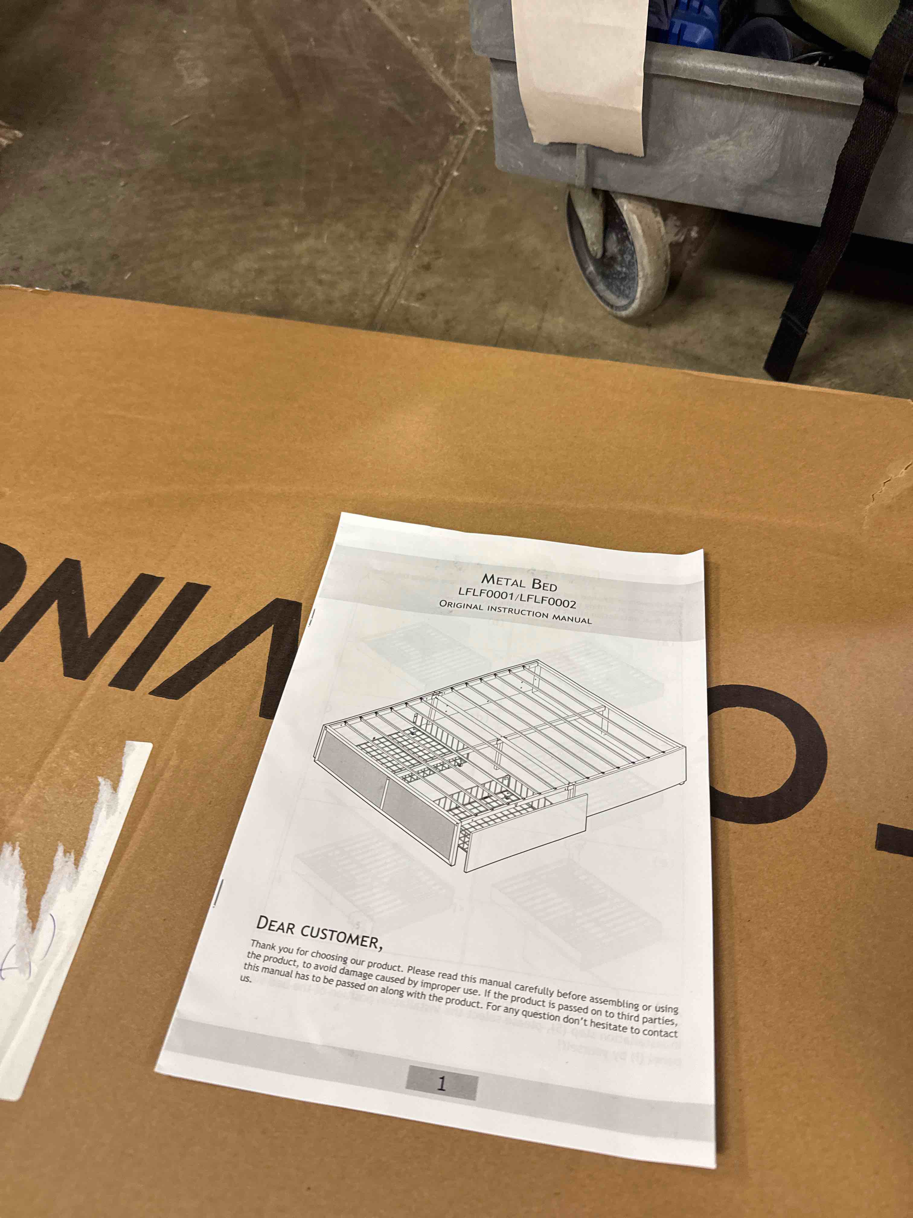 Condition photo showing New/Like New for sha cerlin full platform bed frame with 2 large storage drawers - heavy duty metal & rustic wood, noise-free, no box spring needed, black