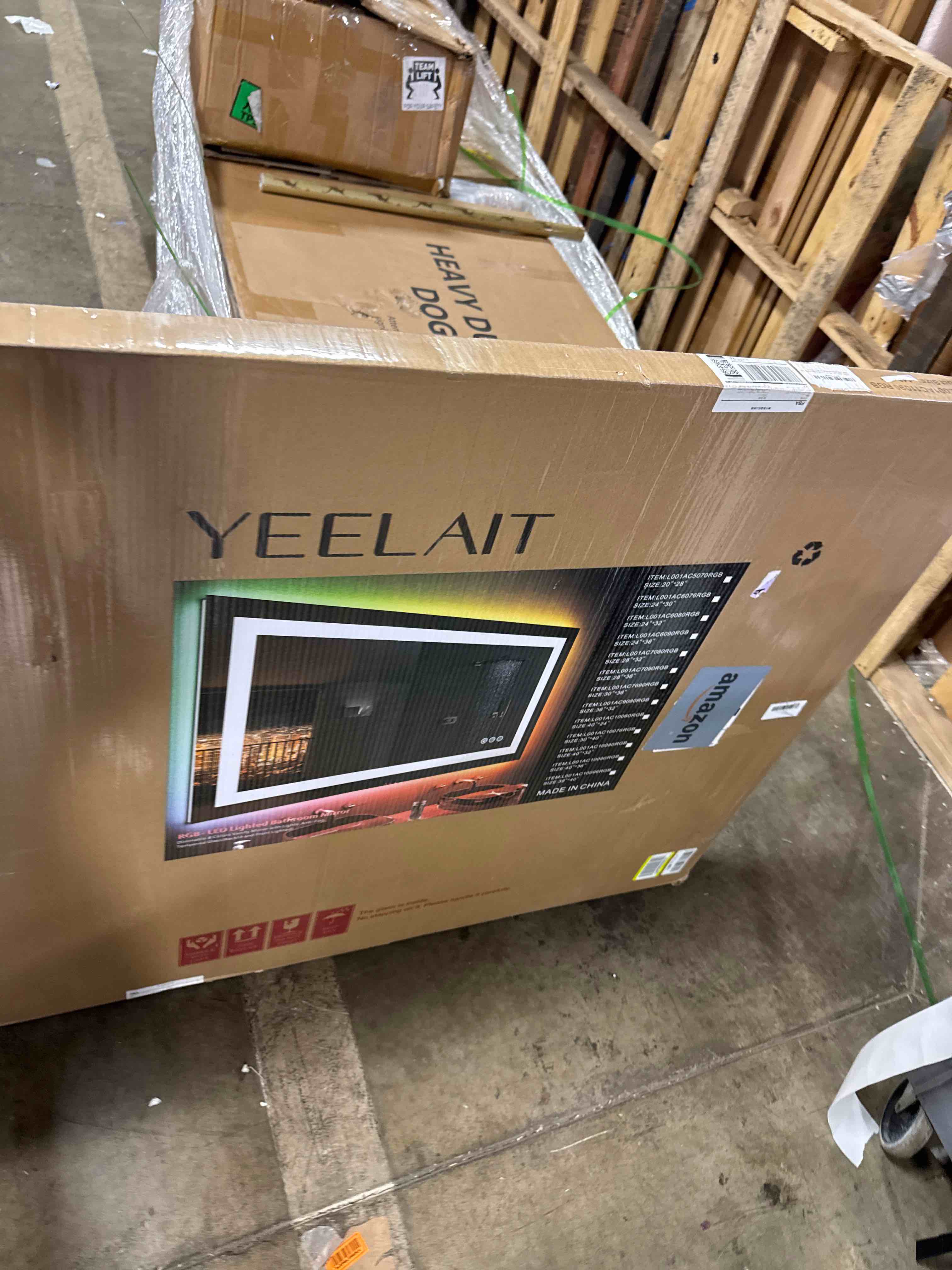 Condition photo showing New/Like New for 44x36 inch rgb led bathroom mirror front lit and rgb backlit lighted vanity mirror for bathroom wall dimmable anti fog memory shatter-proof ip54 waterproof horizontal/vertical
