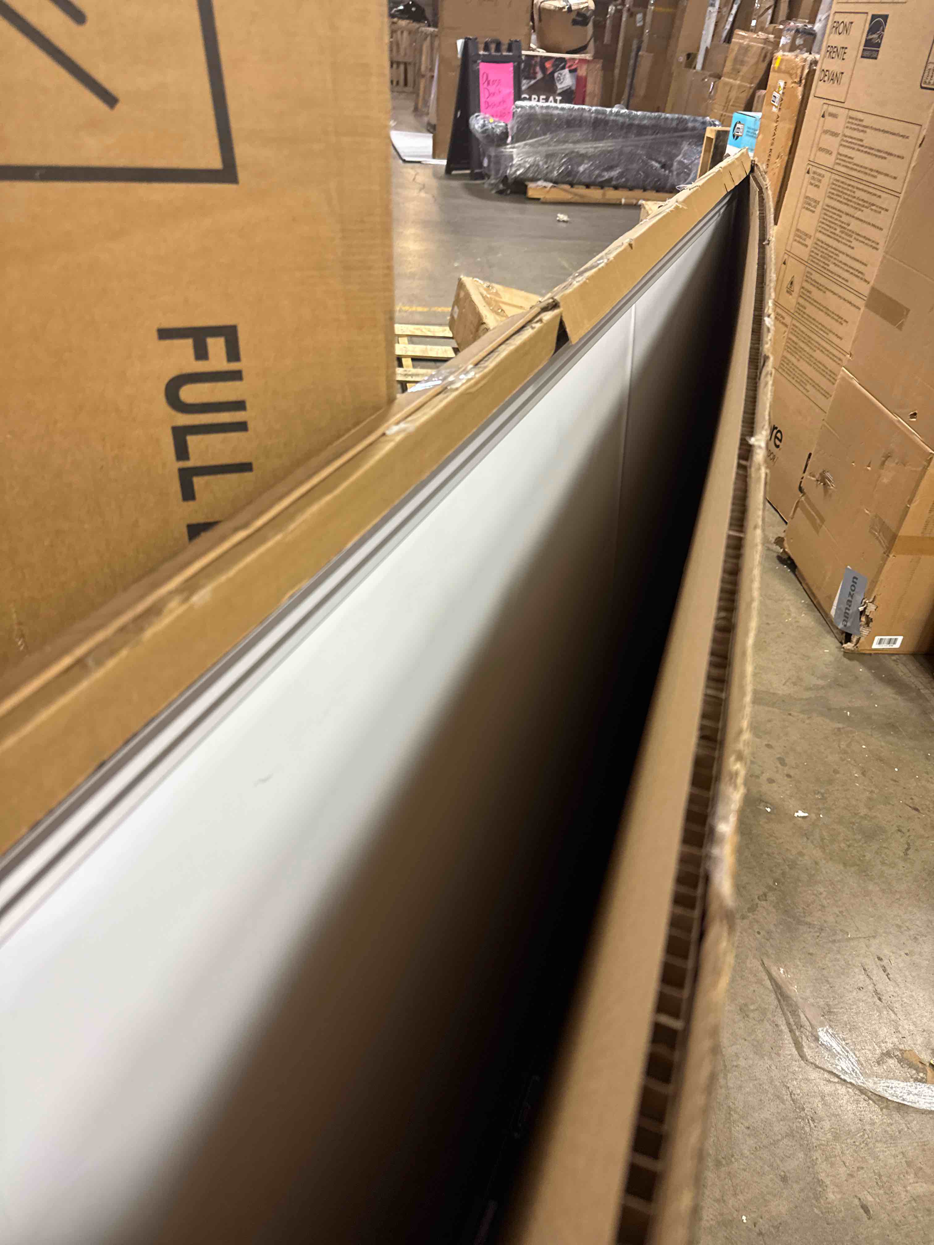 Condition photo showing Good Condition for swansea magnetic dry erase whiteboard 90 x 43 inches, large white board dry erase for wall with silver aluminum frame & marker tray for school office home, 230 x 110 cm 90"w x 43"h whiteboard-b