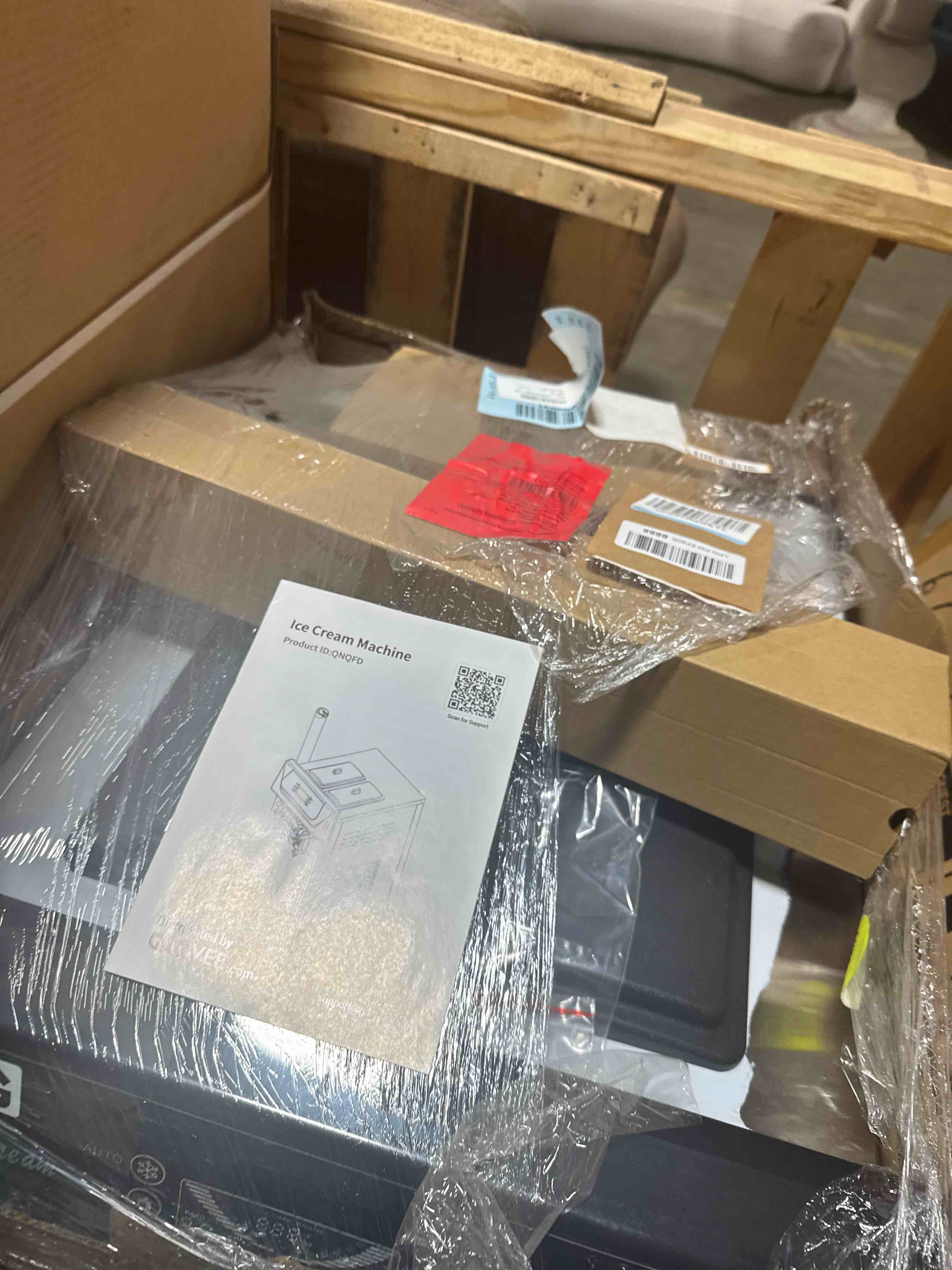 Condition photo showing New/Like New for garvee 2200w commercial 3-flavor soft serve ice cream machine, 5.3-7.4 gal/hr, lcd touch screen, auto cleaning
