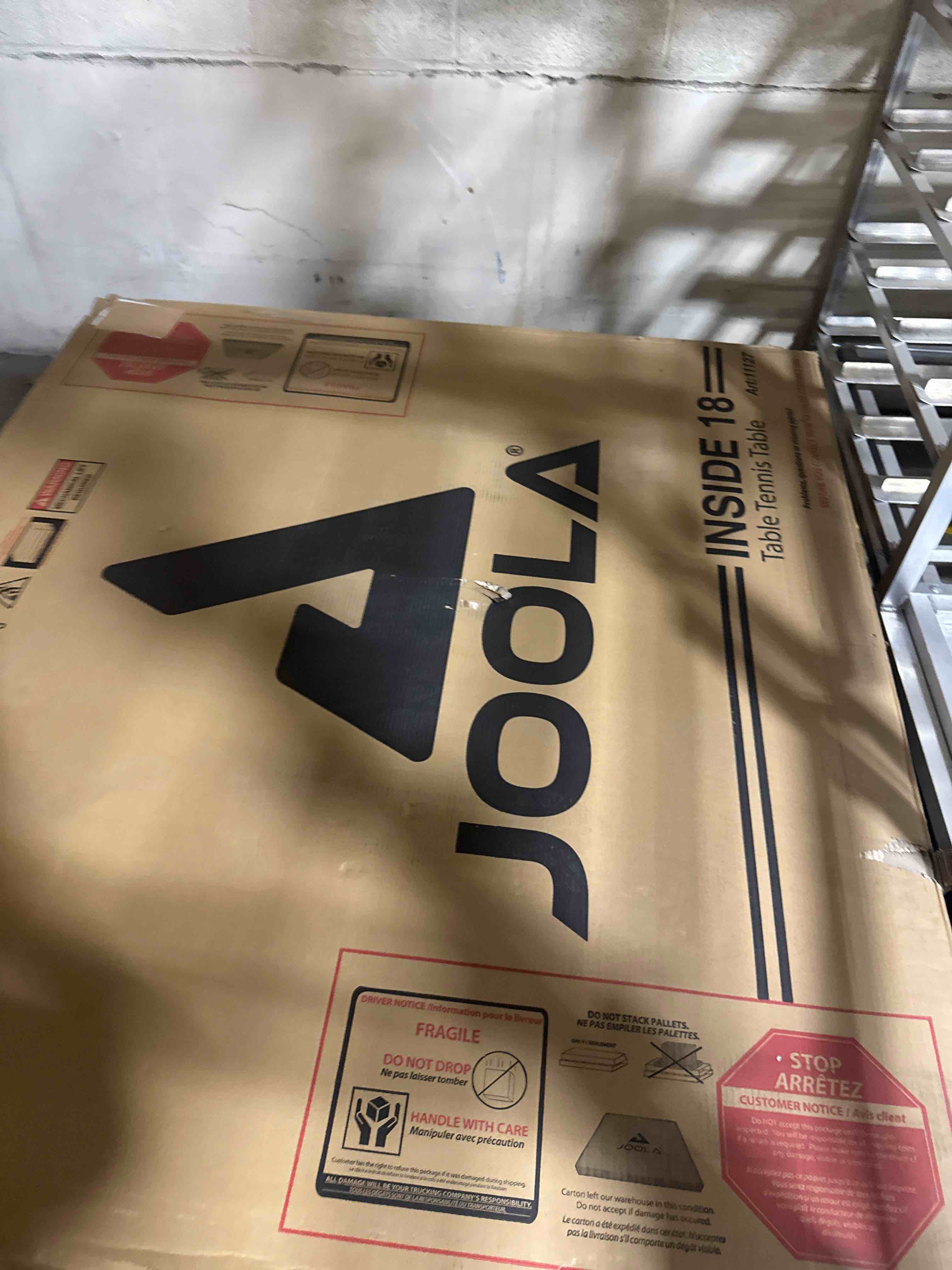 Condition photo showing New/Like New for joola inside 18 professional table tennis table with ping pong net set, 18mm surface, regulation size 9' x 5', blue