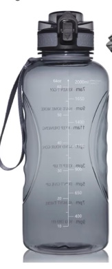2l Motivational Water Bottle with Time Marker 64oz Big Sports Drinking Jug 