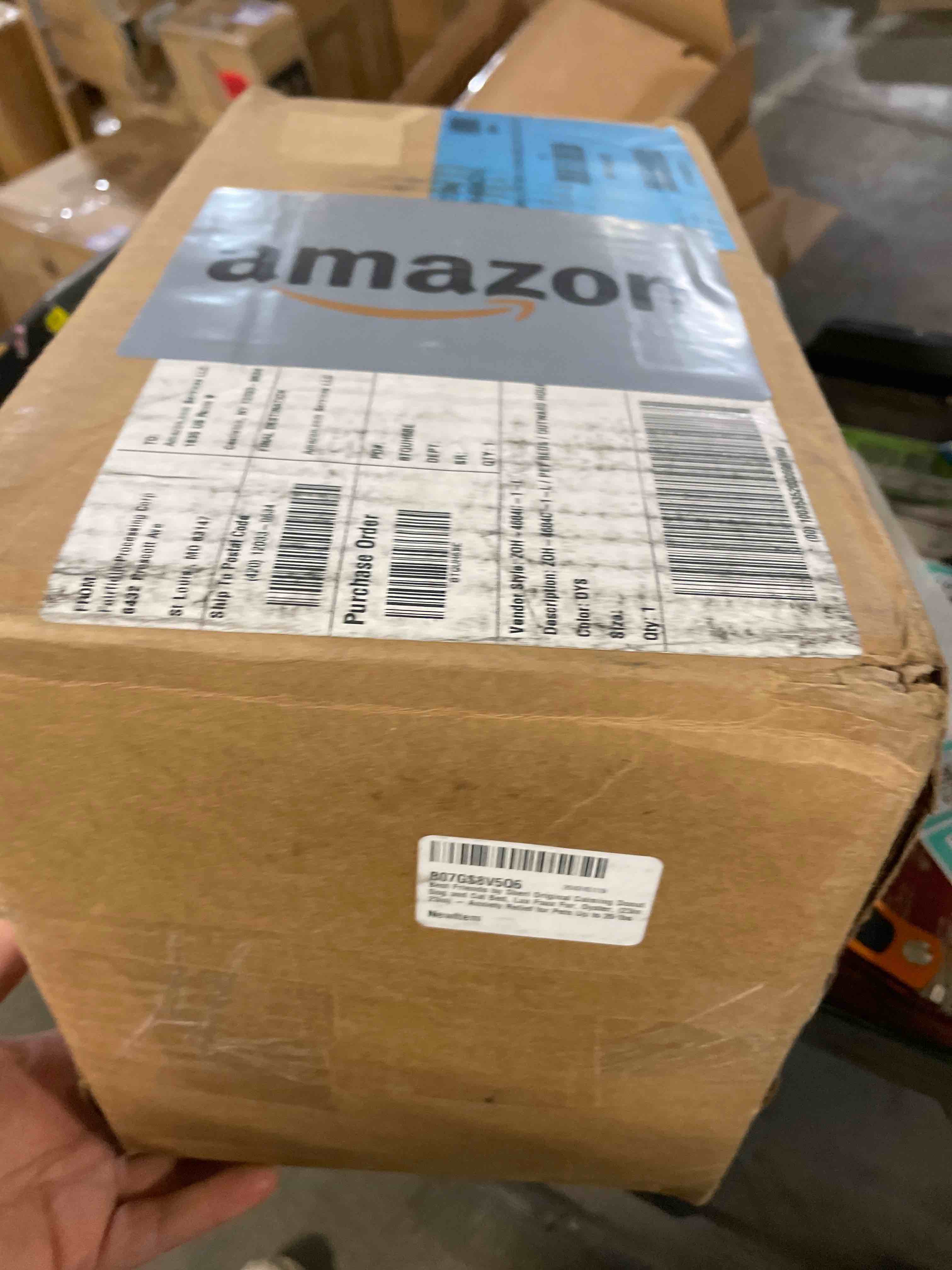 Condition photo showing As Is for Best Friends by Sheri Original Calming Donut Dog and Cat Bed, Lux Faux Fur, Oyster, (23in x 23in) - Anxiety Relief for Pets Up to 25 lbs Oyster Lux Small