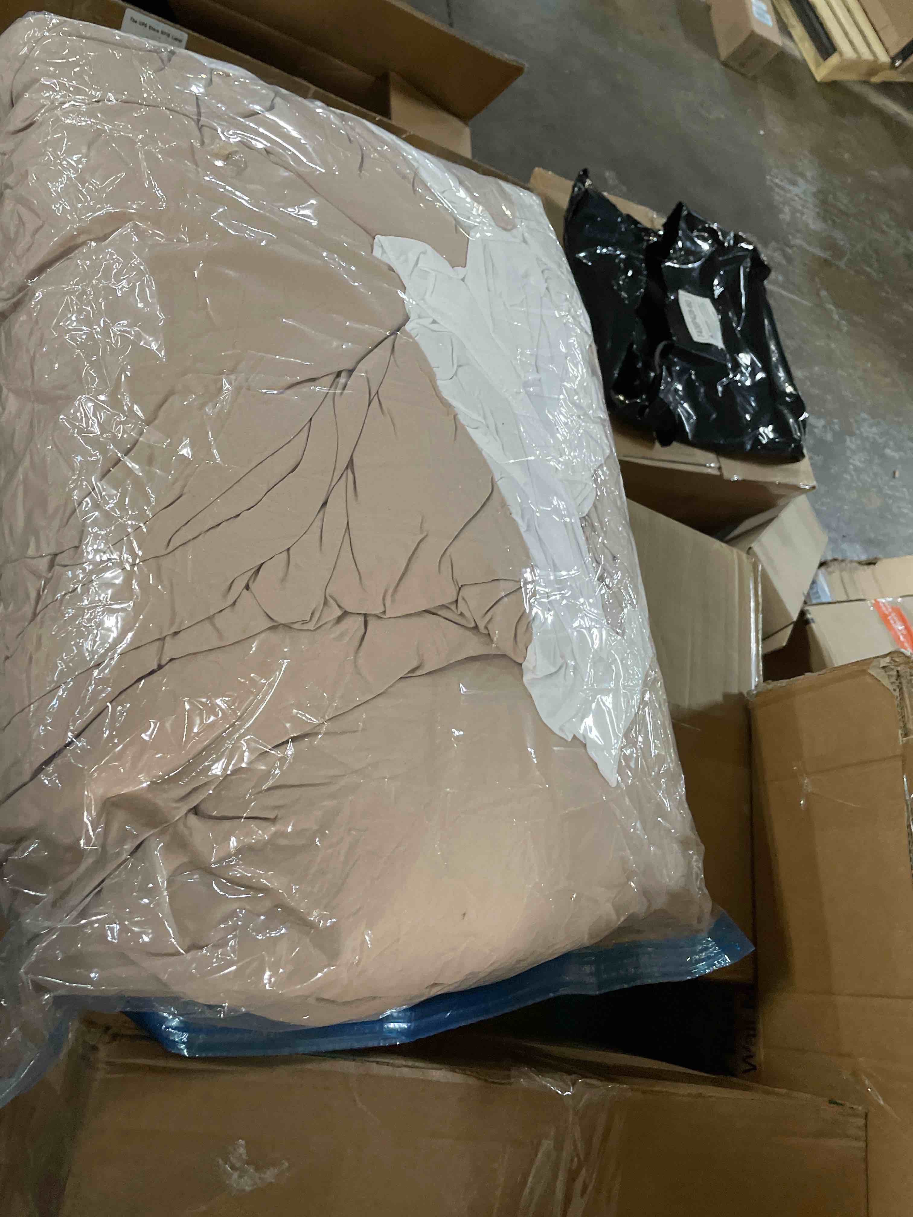 Condition photo showing As Is for MUXHOMO 7 Pieces Queen Comforter Set, Soft Bed in a Bag Queen Size, All Season Bedding Set with Comforter, Flat Sheet, Fitted Sheet, Pillowcases & Shams, Rose Gold (Used)