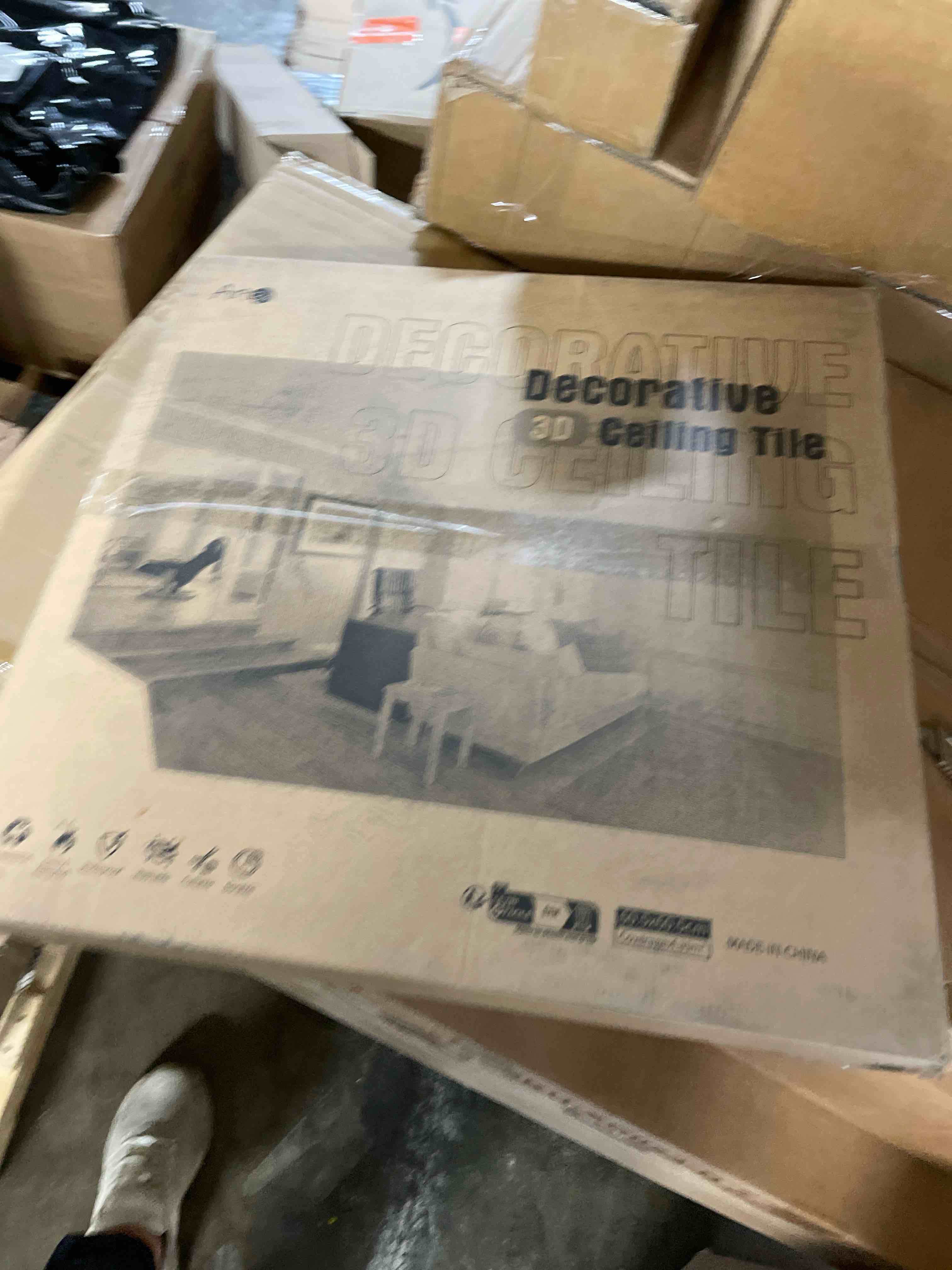 Condition photo showing New/Like New for Art3d Polyester Drop Ceiling Tiles, Waterproof 12-Pack 2ft x 2ft Ceiling Panels for Office Basement Kitchen Recording Room, No Sag? Breakage?Reusable,Covers 48 Sq.Ft, White