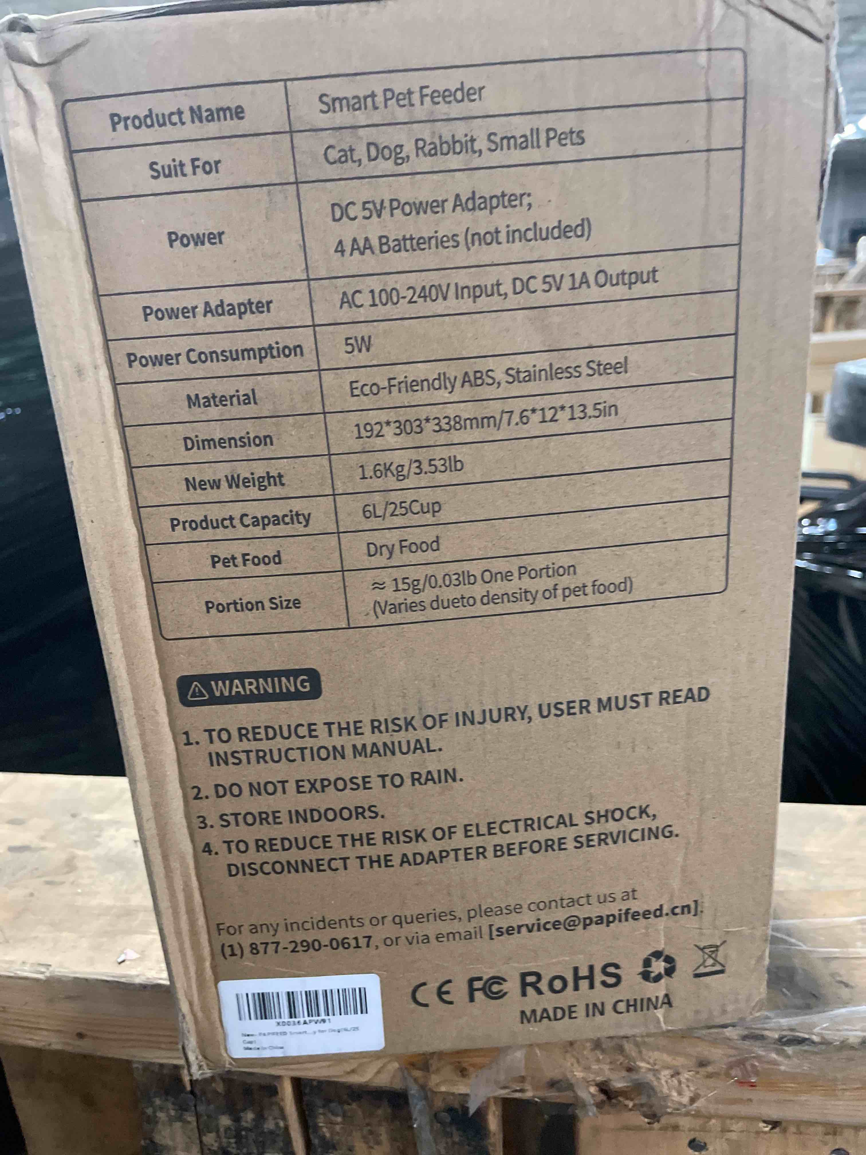 Condition photo showing Good Condition for PAPIFEED Smart Automatic Cat Feeders: WiFi Pet Feeder with APP Control for Remote Feeding, Detachable for Easy Clean, Automatic Cat Food Dispenser with Alexa,1-10 Meals Per Day for Dog (6L/25Cup) 2.4G Network