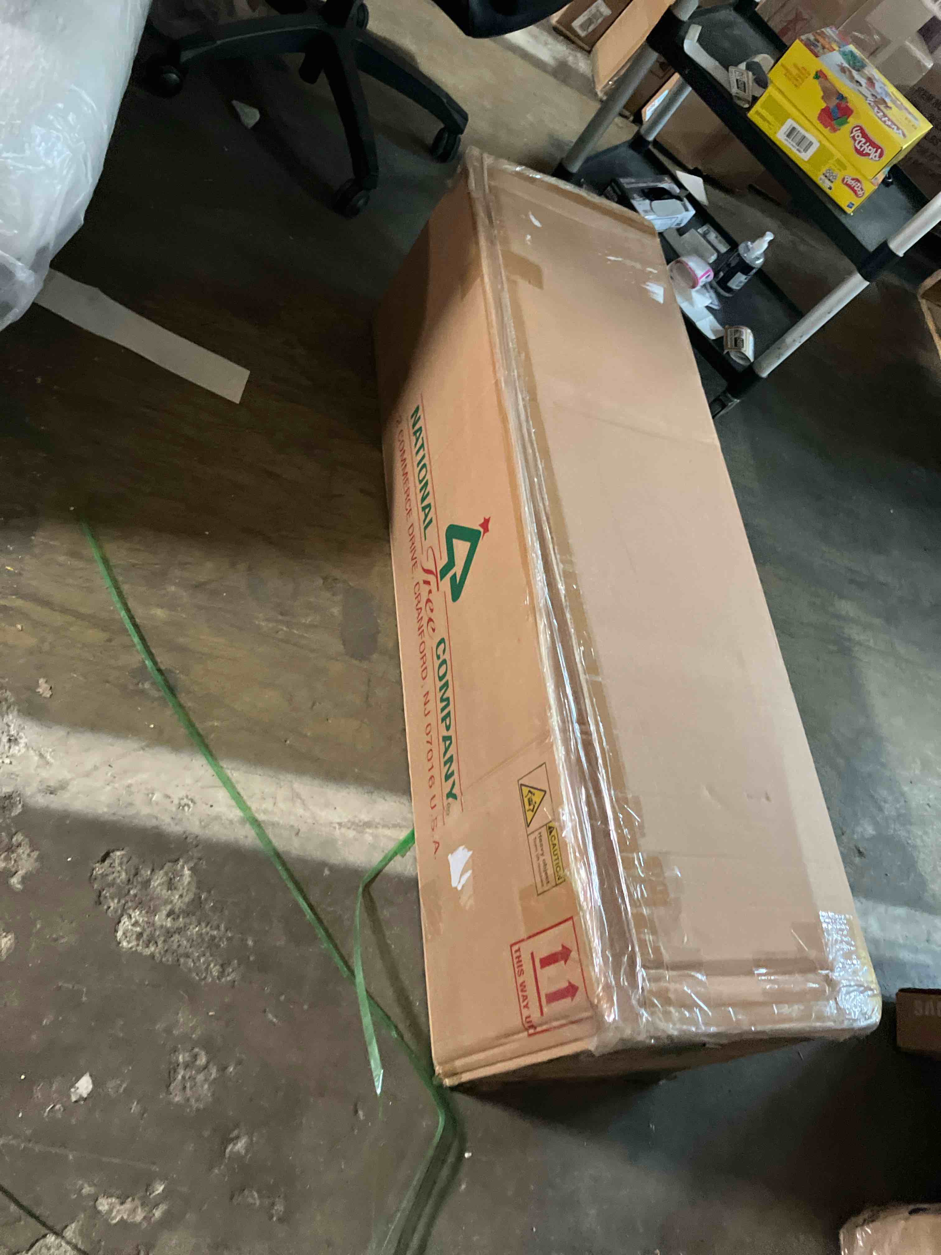 Condition photo showing New/Like New for National Tree Company 7.5 ft Pre-Lit Downswept Douglas Fir Full Artificial Christmas Tree, 750 Clear Lights, 1867 Tips, Includes Stand, Green 7ft 6in Christmas Tree